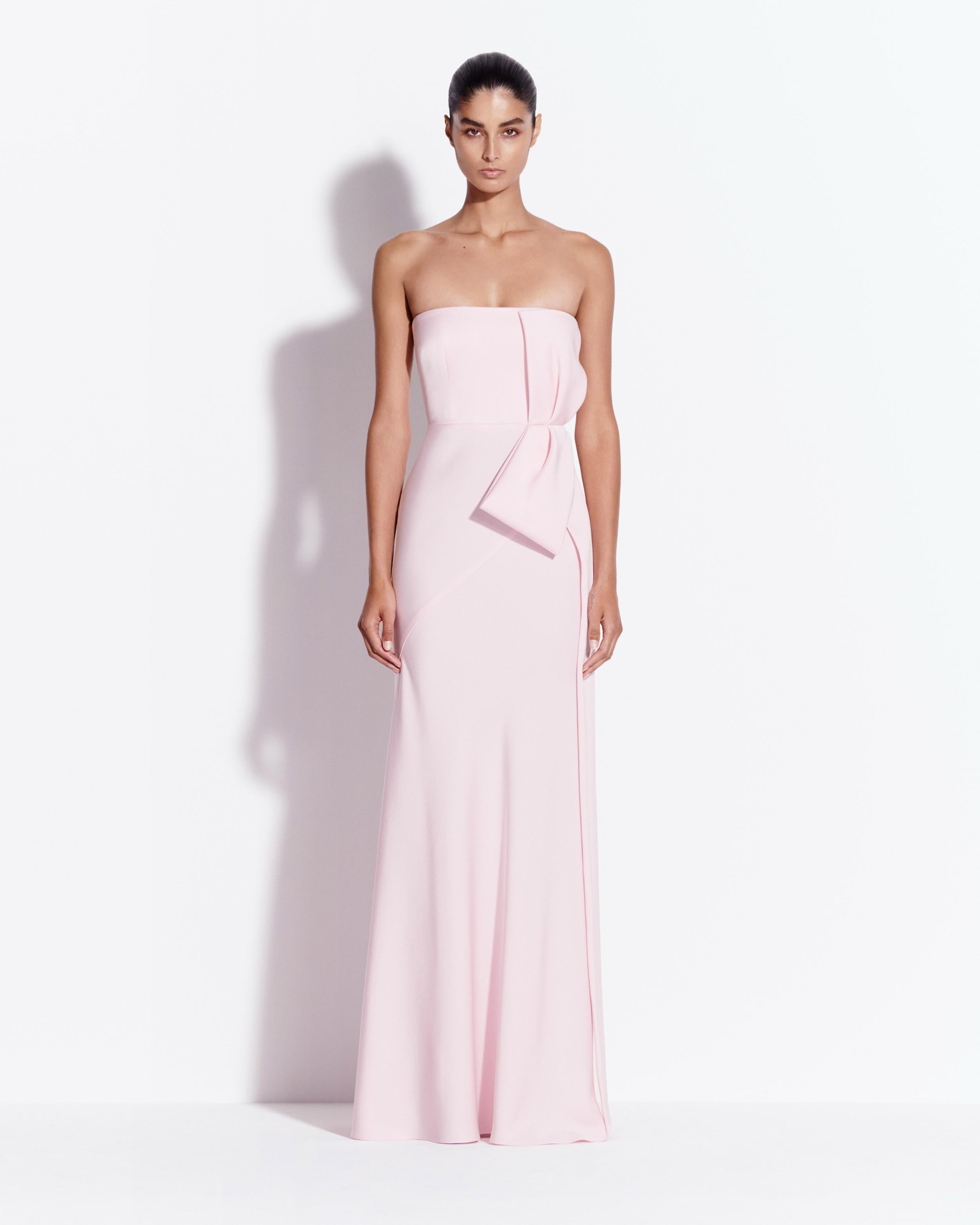 Strapless Gown in Satin Crepe