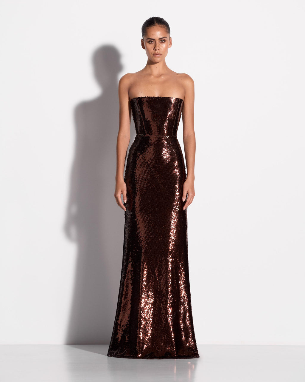 Strapless Gown in Sequin Mesh