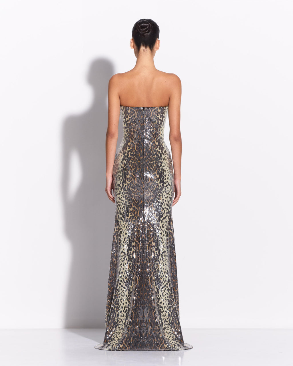 Strapless Gown in Sequin Stretch Mesh