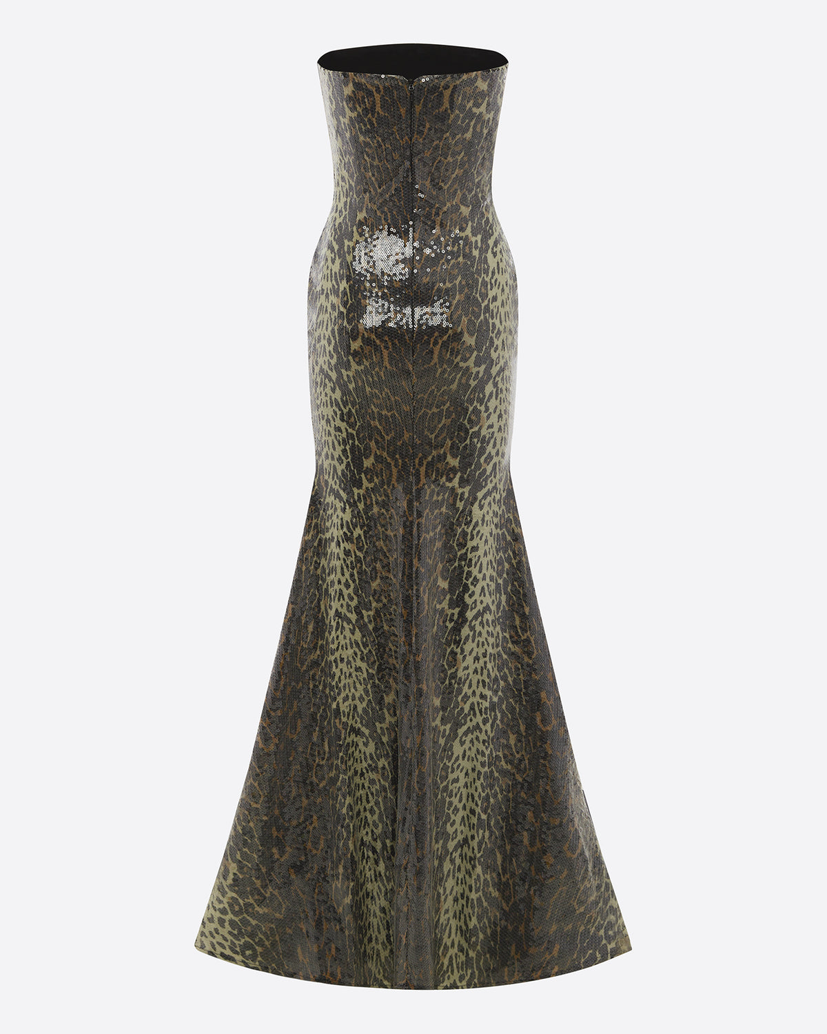 Strapless Gown in Sequin Stretch Mesh