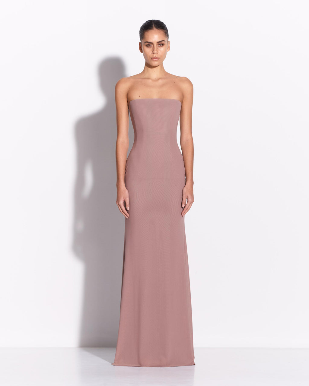 Strapless Gown in Stretch Mesh