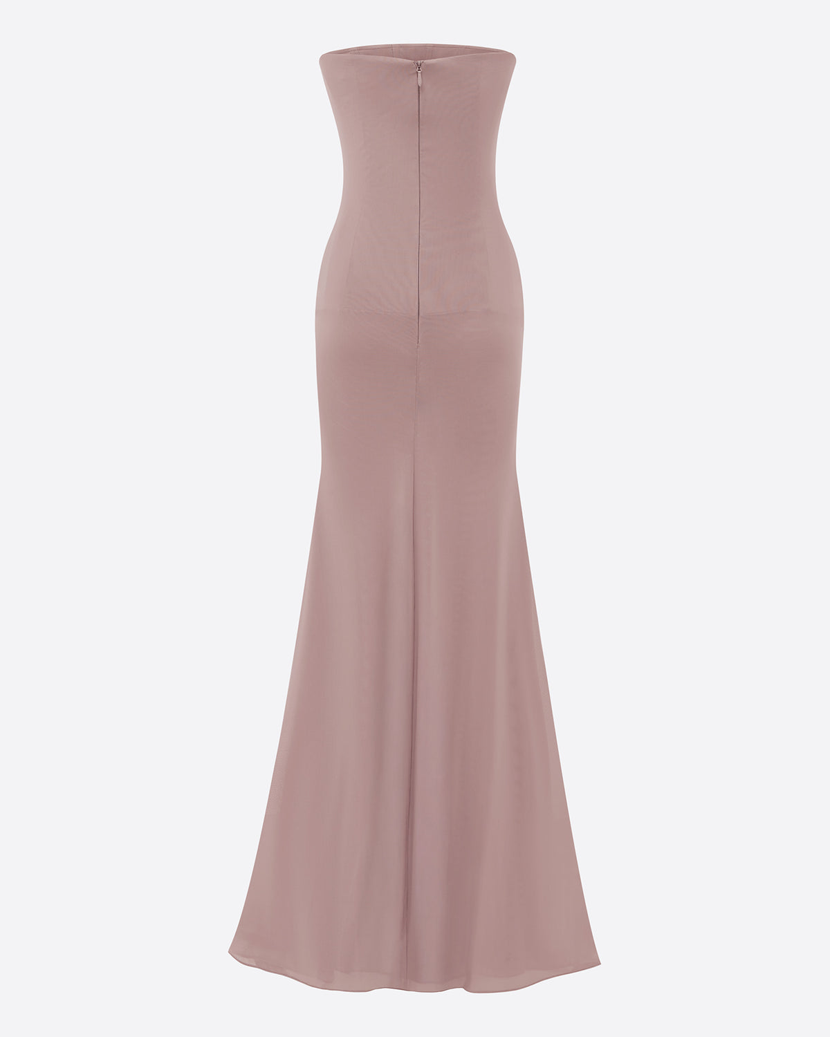 Strapless Gown in Stretch Mesh