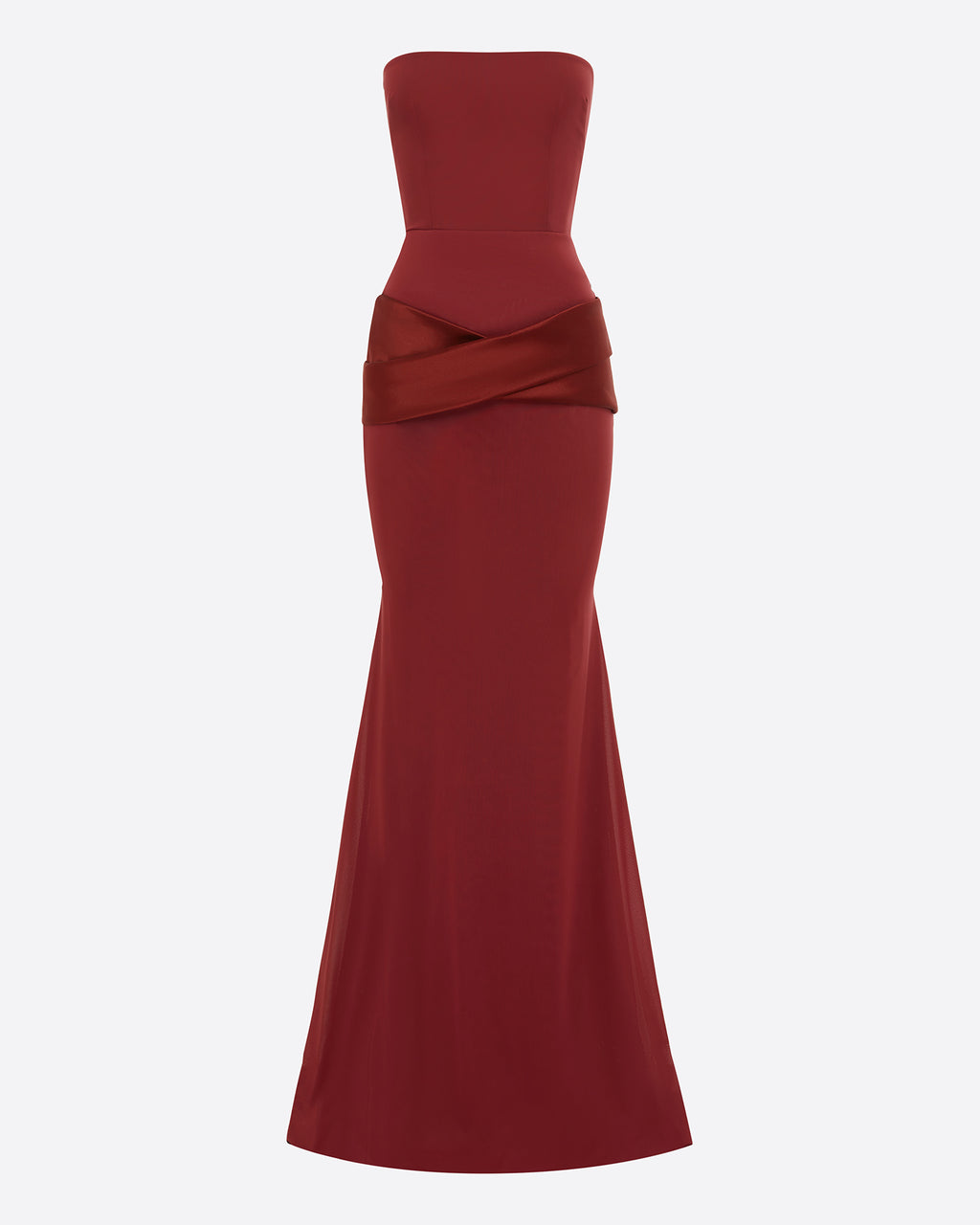 Strapless Gown in Stretch Mesh