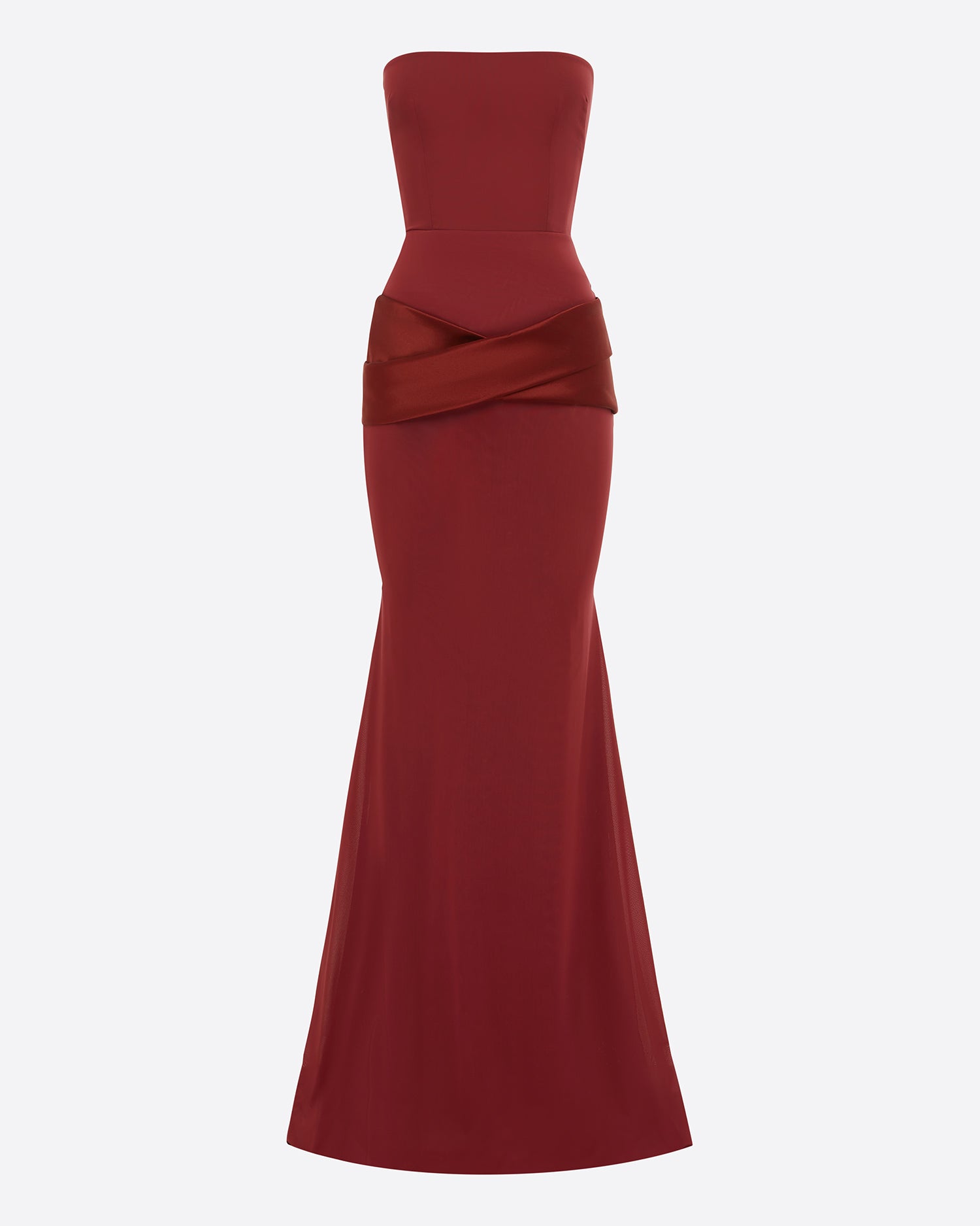 Strapless Gown in Stretch Mesh