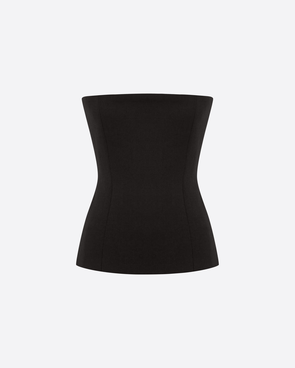 Strapless Longline Corset Top in Wool Suiting