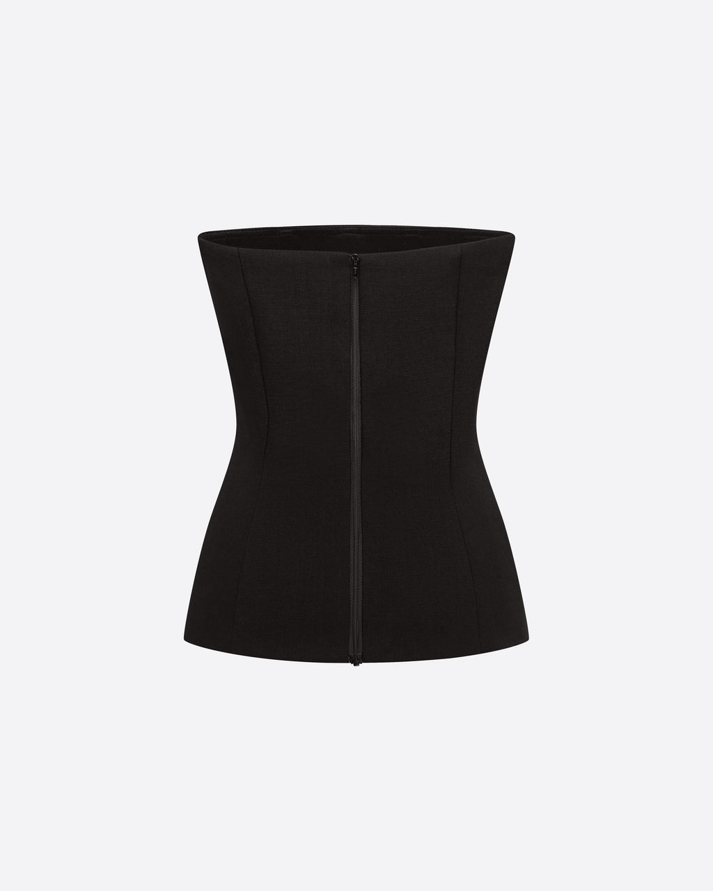 Strapless Longline Corset Top in Wool Suiting