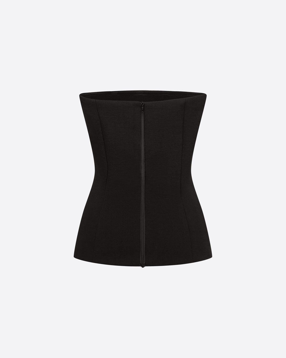 Strapless Longline Corset Top in Wool Suiting