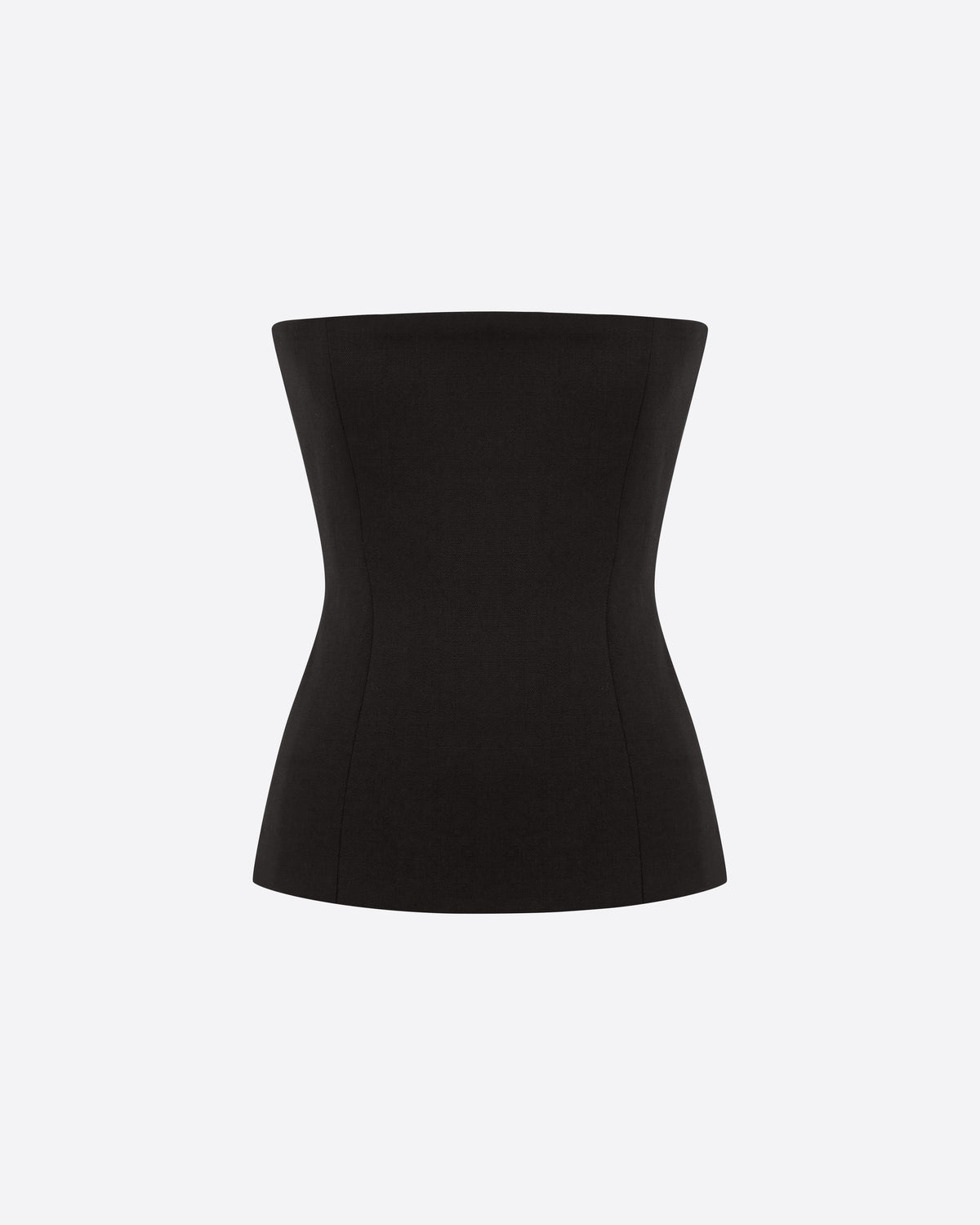 Strapless Longline Corset Top in Wool Suiting