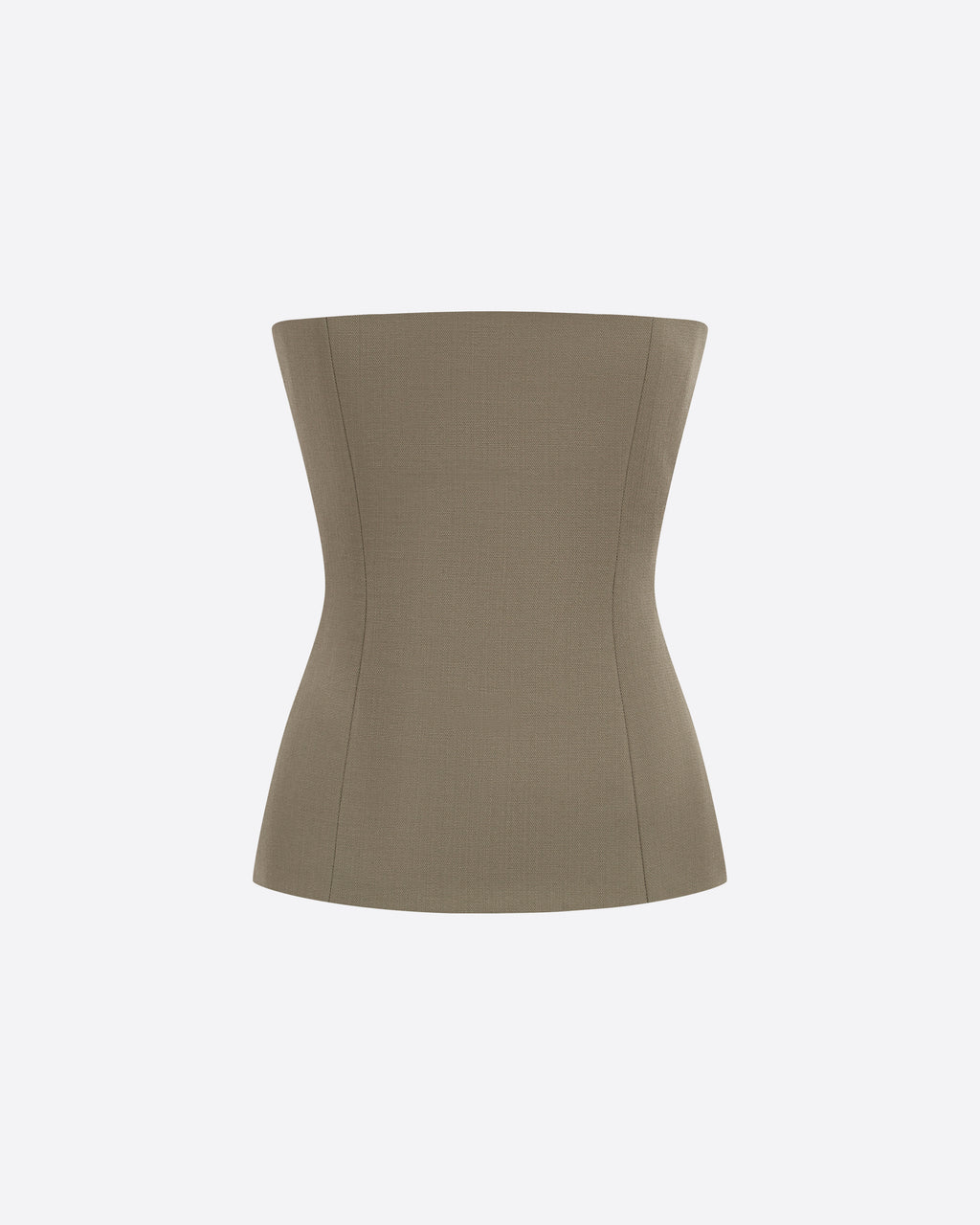 Strapless Longline Corset Top in Wool Suiting