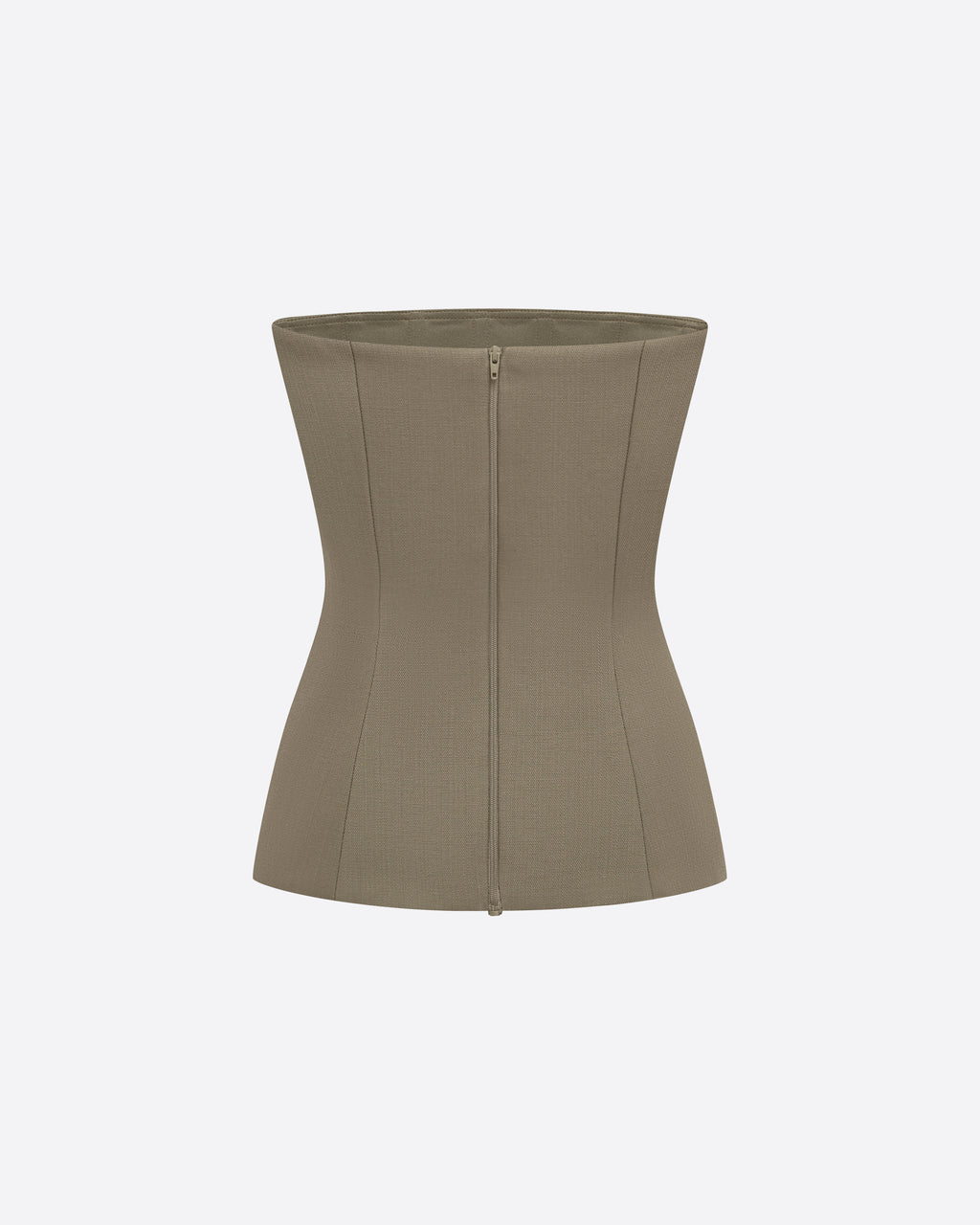Strapless Longline Corset Top in Wool Suiting