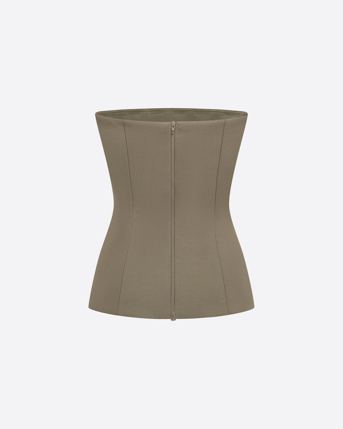 Strapless Longline Corset Top in Wool Suiting