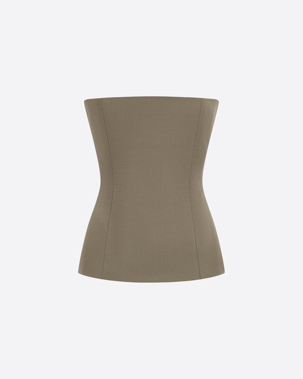 Strapless Longline Corset Top in Wool Suiting