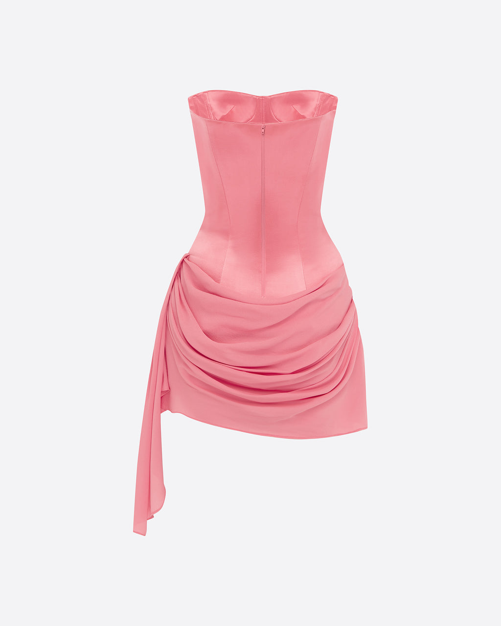 Strapless Longline Mini Dress in Duchess Satin