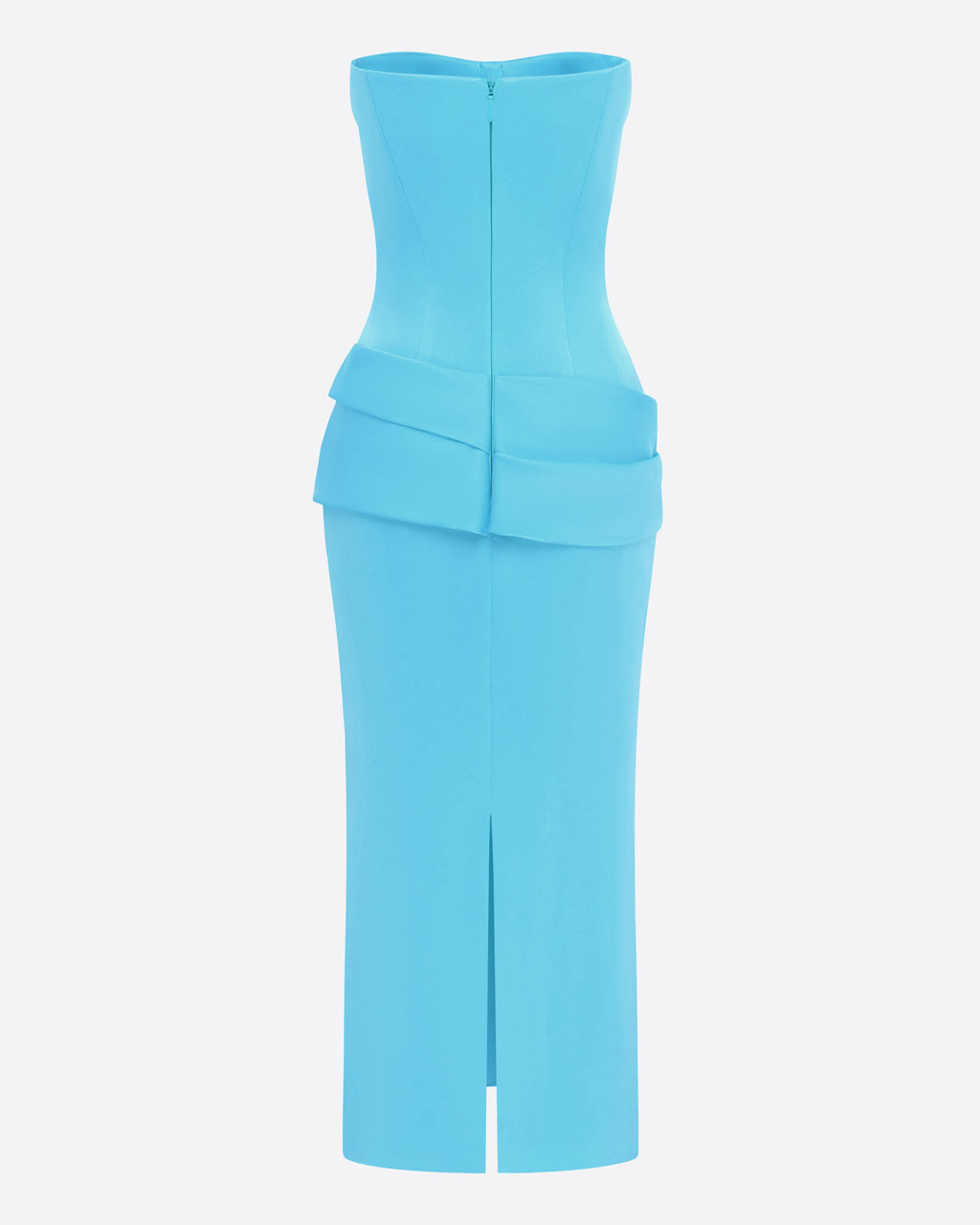 Strapless Longline Dress in Satin Crepe