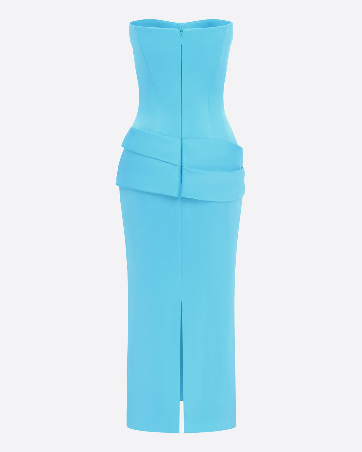 Strapless Longline Dress in Satin Crepe
