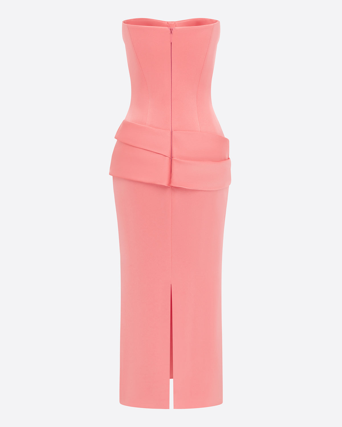 Strapless Longline Dress in Satin Crepe