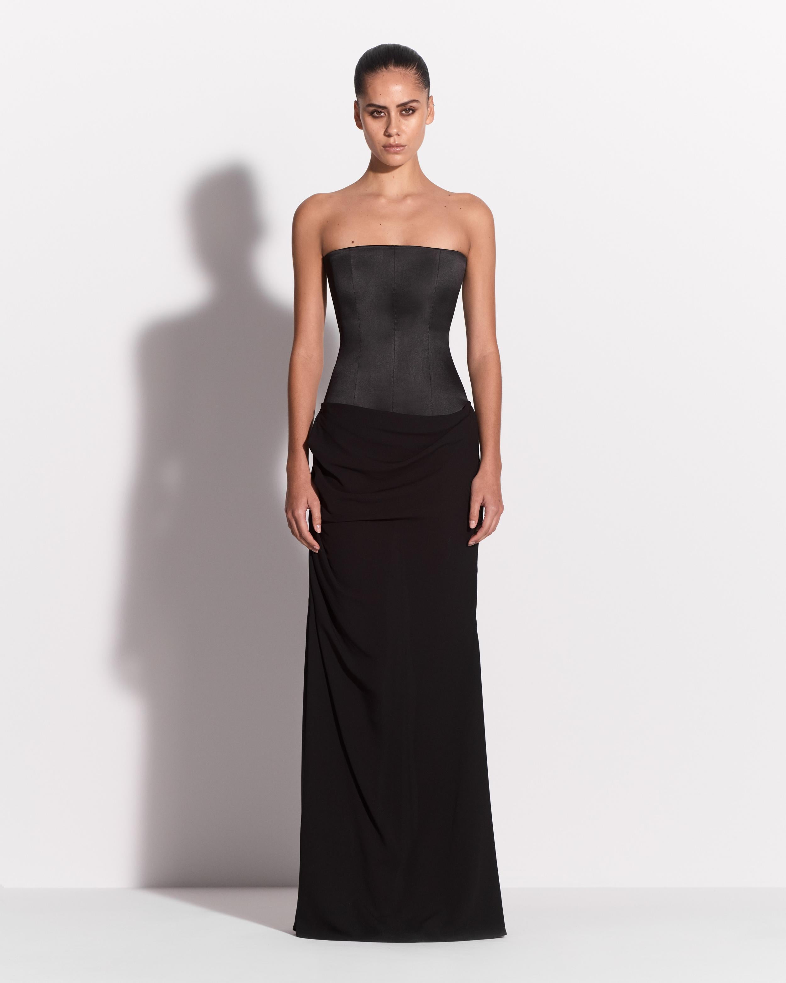 Strapless Longline Gown in Duchess Satin