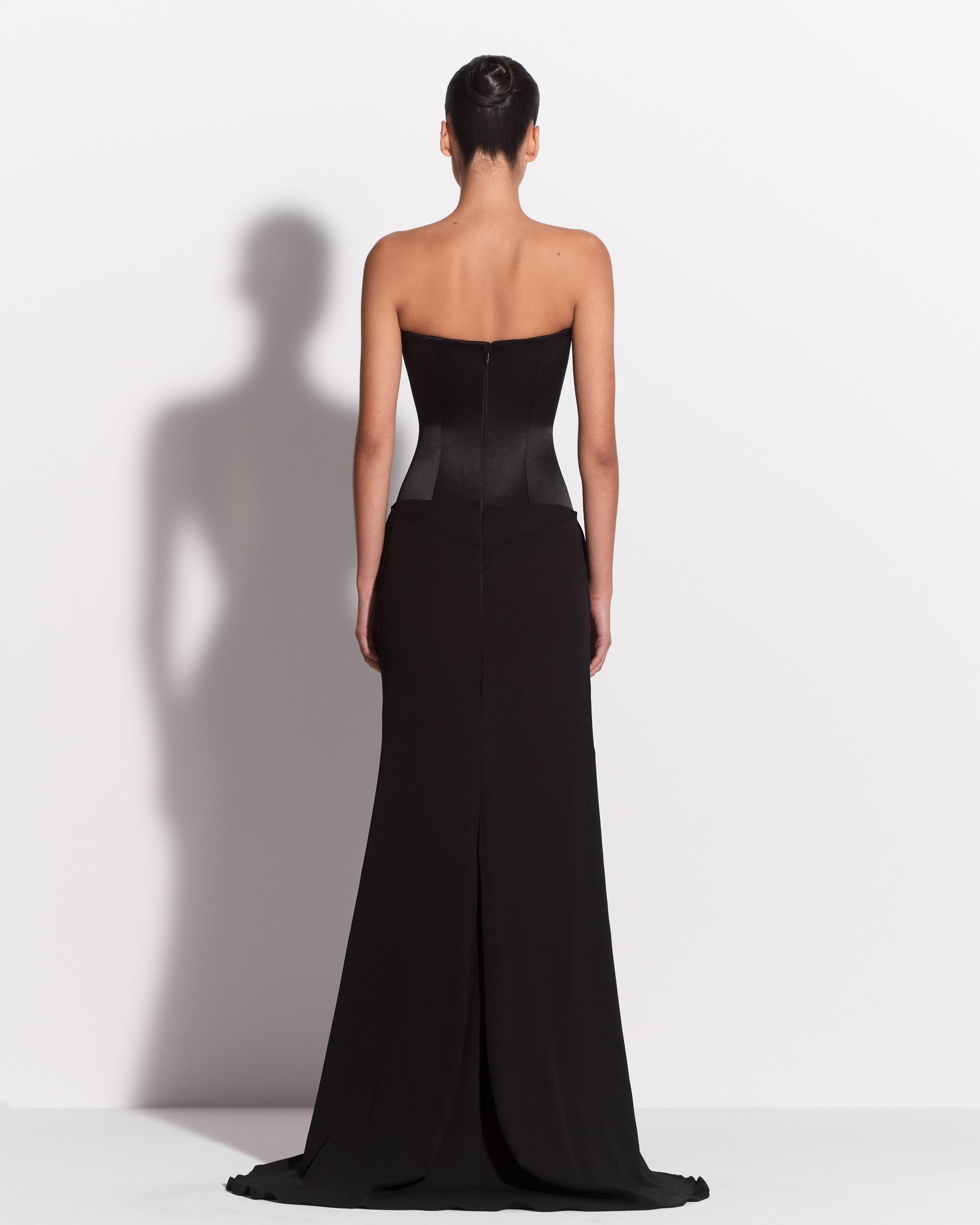 Strapless Longline Gown in Duchess Satin
