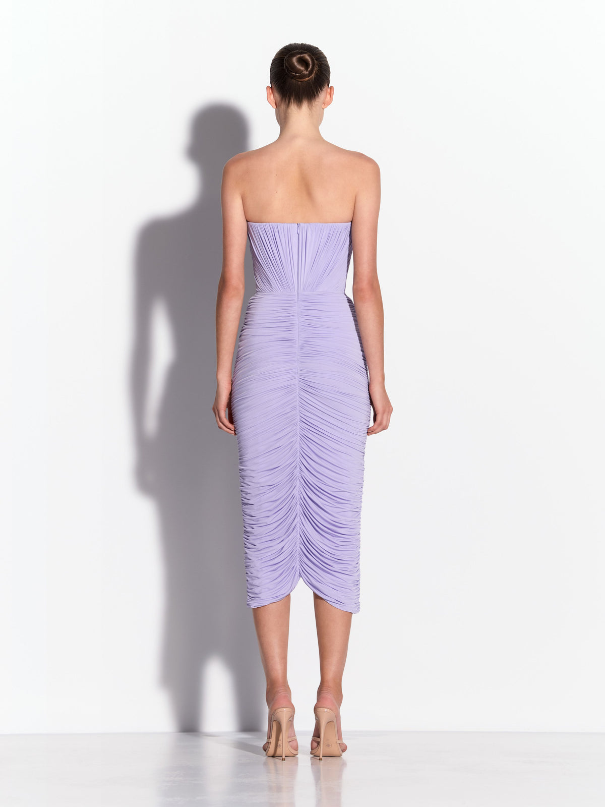 Strapless Ruched Dress in Fine Jersey