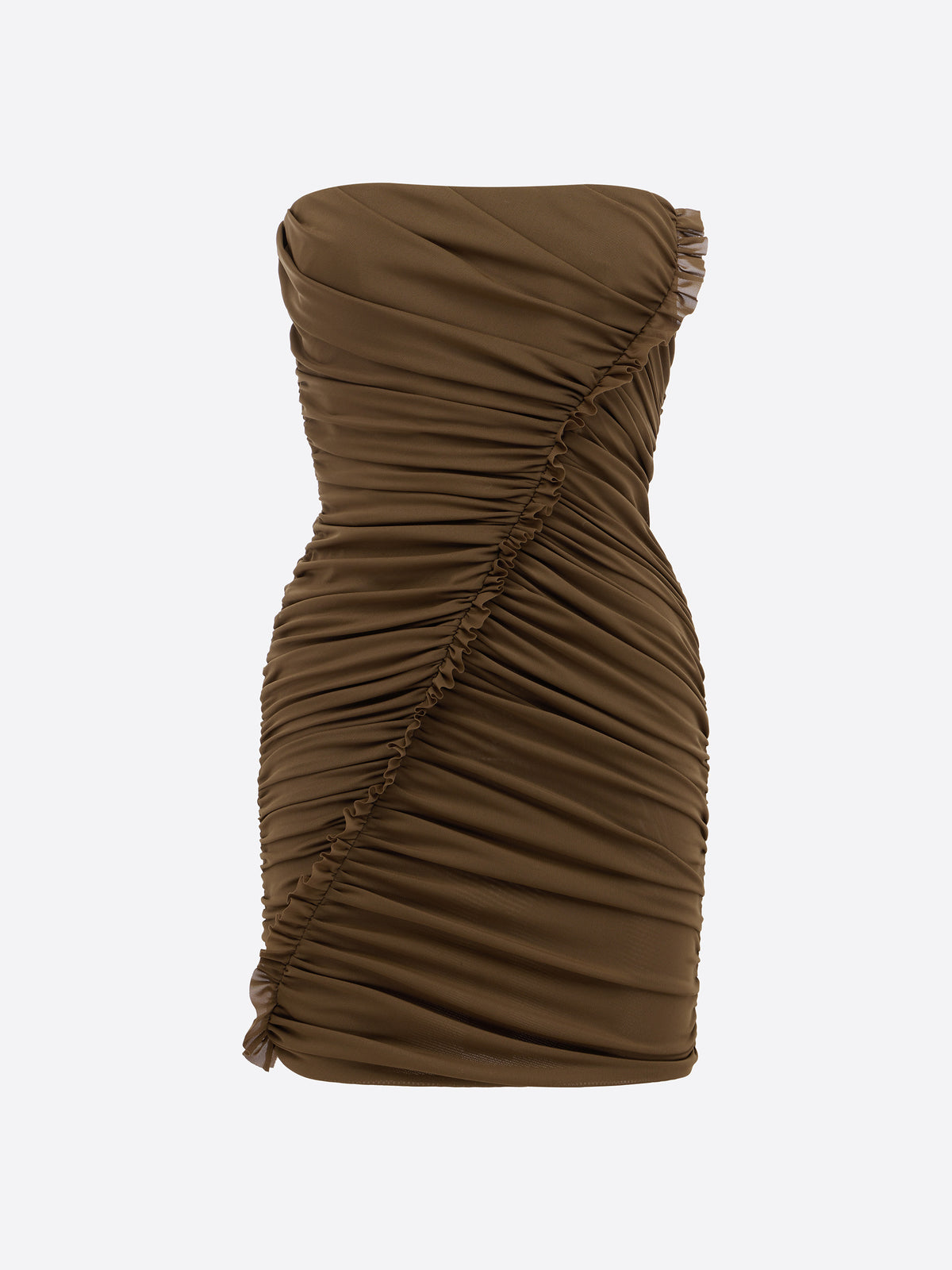 Strapless Ruffle Mini Dress in Stretch Mesh - d1882re27-strapless-ruffle-mini-dress-in-powermesh-bronze-11.jpg