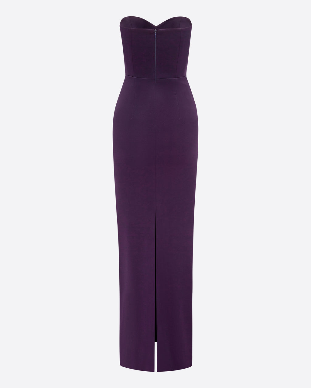 Strapless Sweetheart Drape Column in Satin Crepe