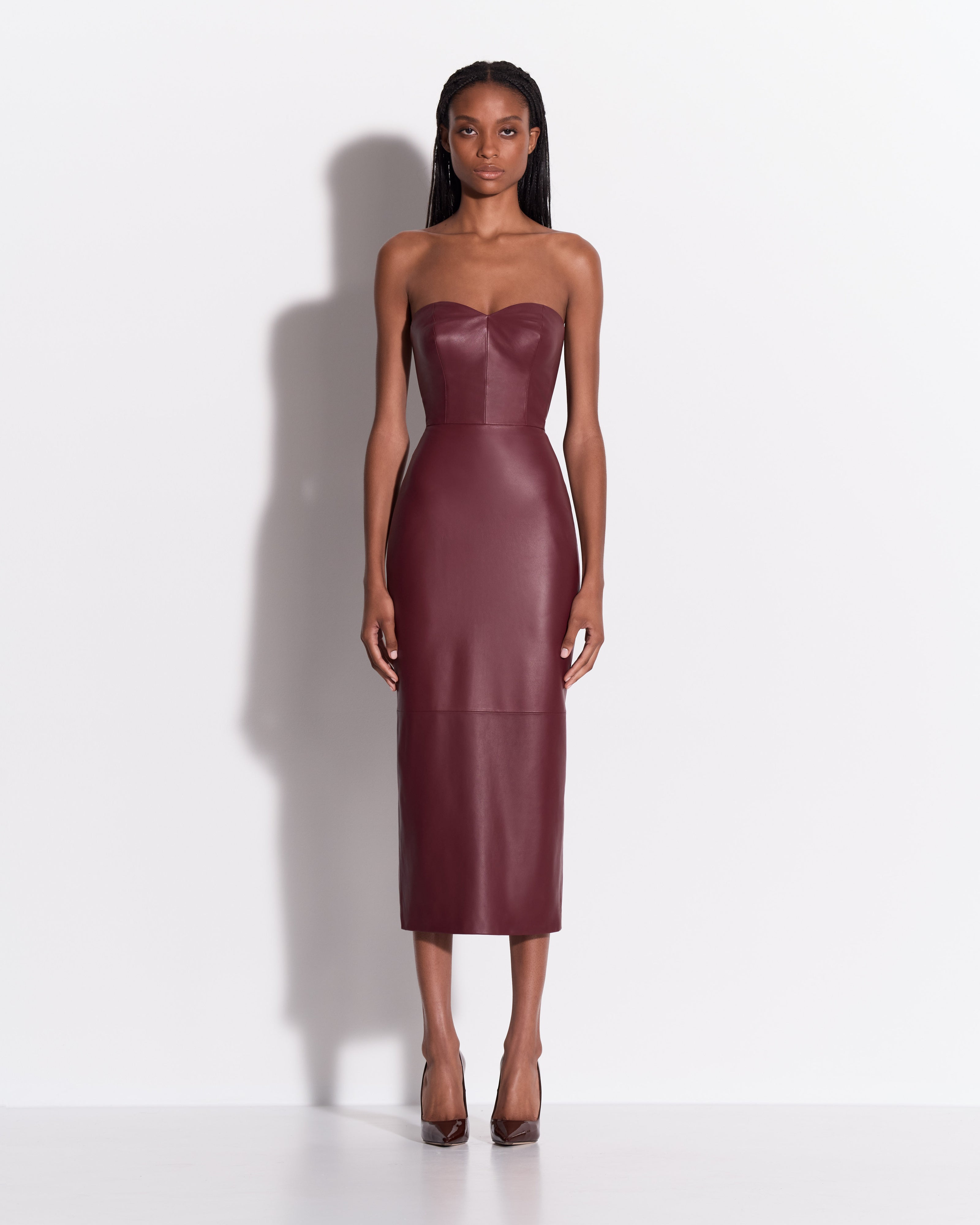 Strapless Sweetheart Dress in Leather