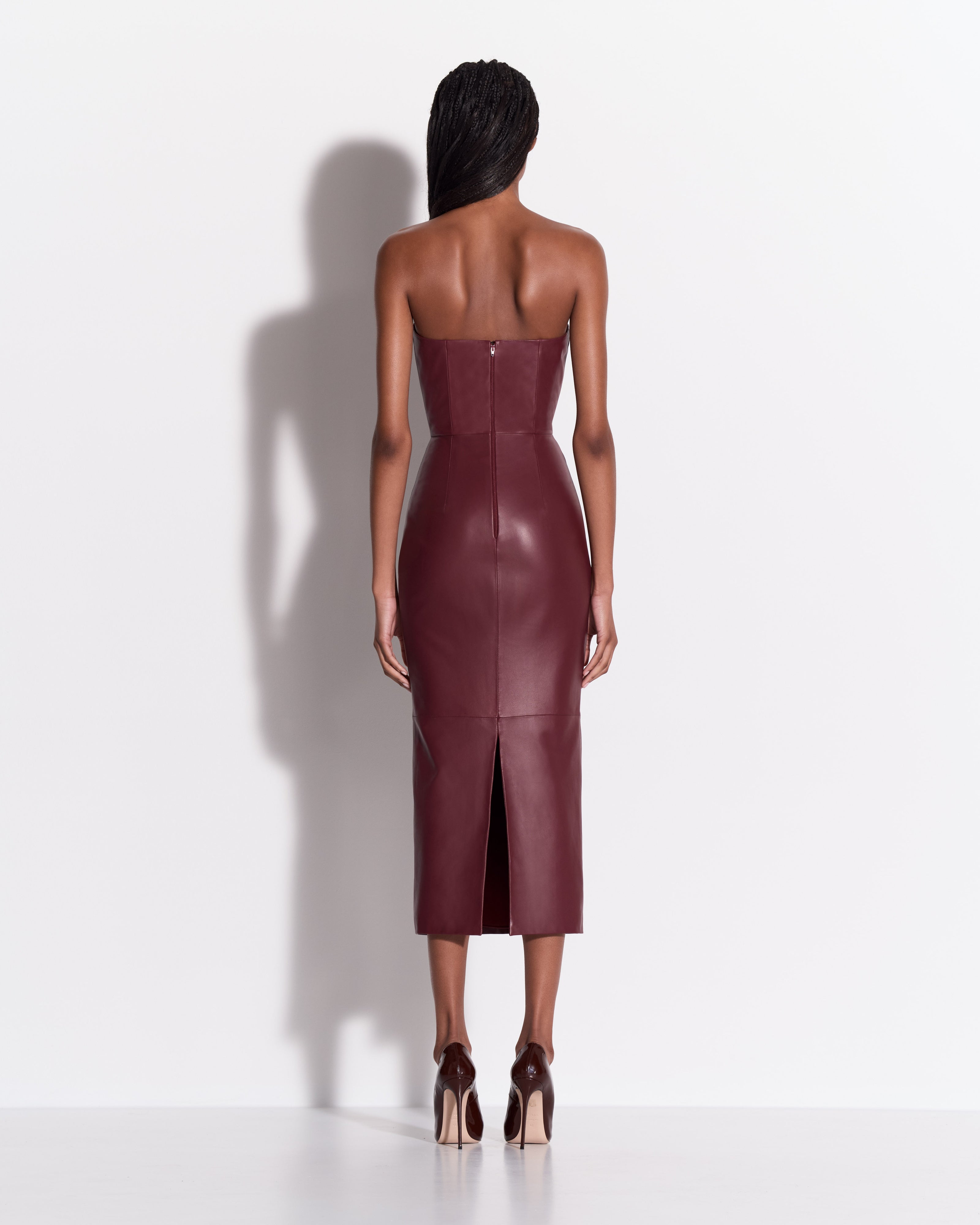 Strapless Sweetheart Dress in Leather