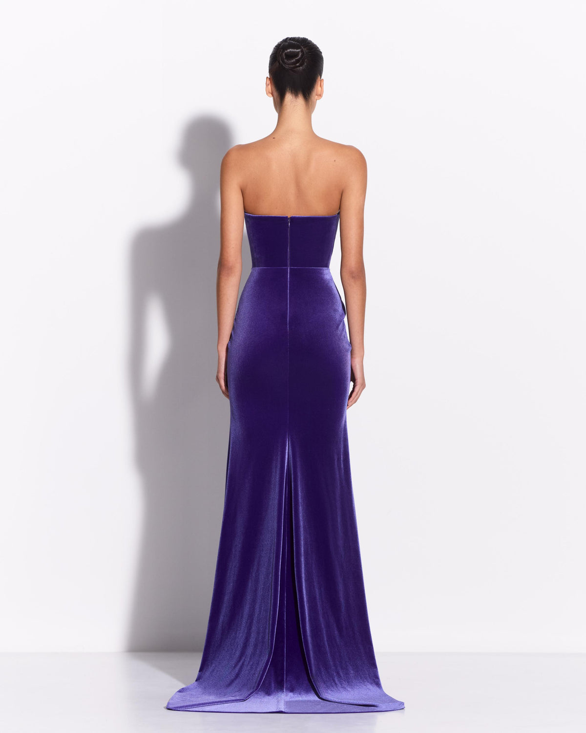 Strapless Sweetheart Ruched Gown in Velvet