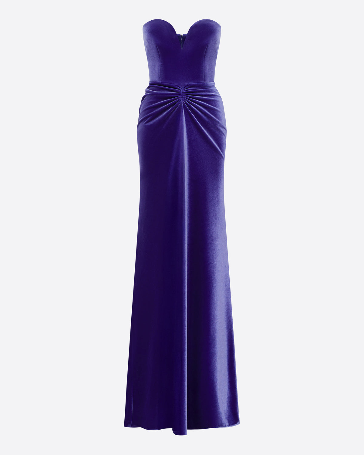 Strapless Sweetheart Ruched Gown in Velvet