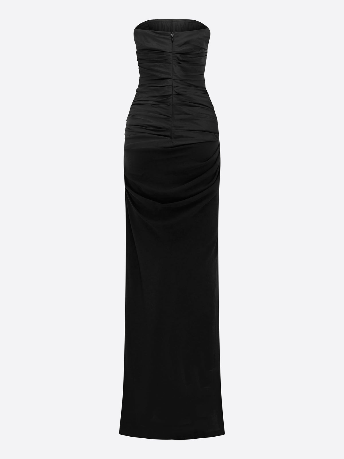 Strapless Tucked Column in Taffeta Georgette - d1853re27-strapless-tucked-column-in-taffeta-georgette-black-12.jpg