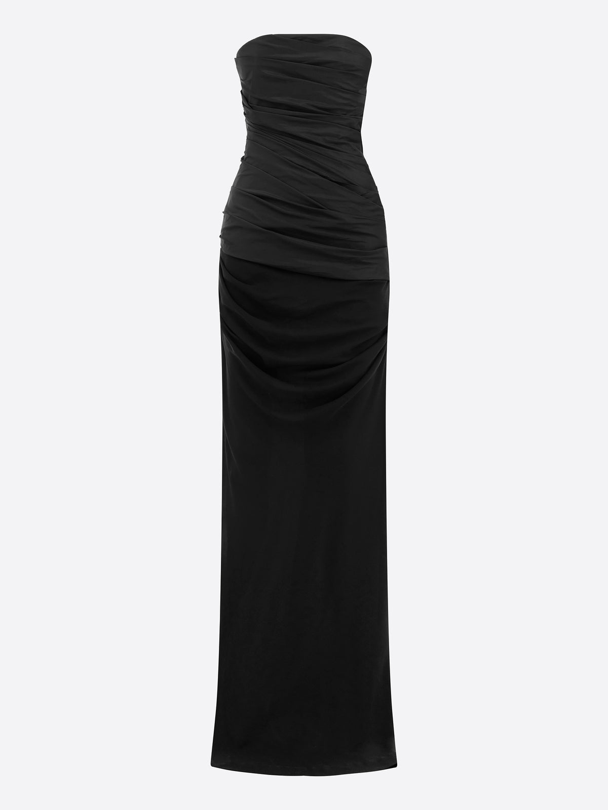 Strapless Tucked Column in Taffeta Georgette - d1853re27-strapless-tucked-column-in-taffeta-georgette-black-11.jpg