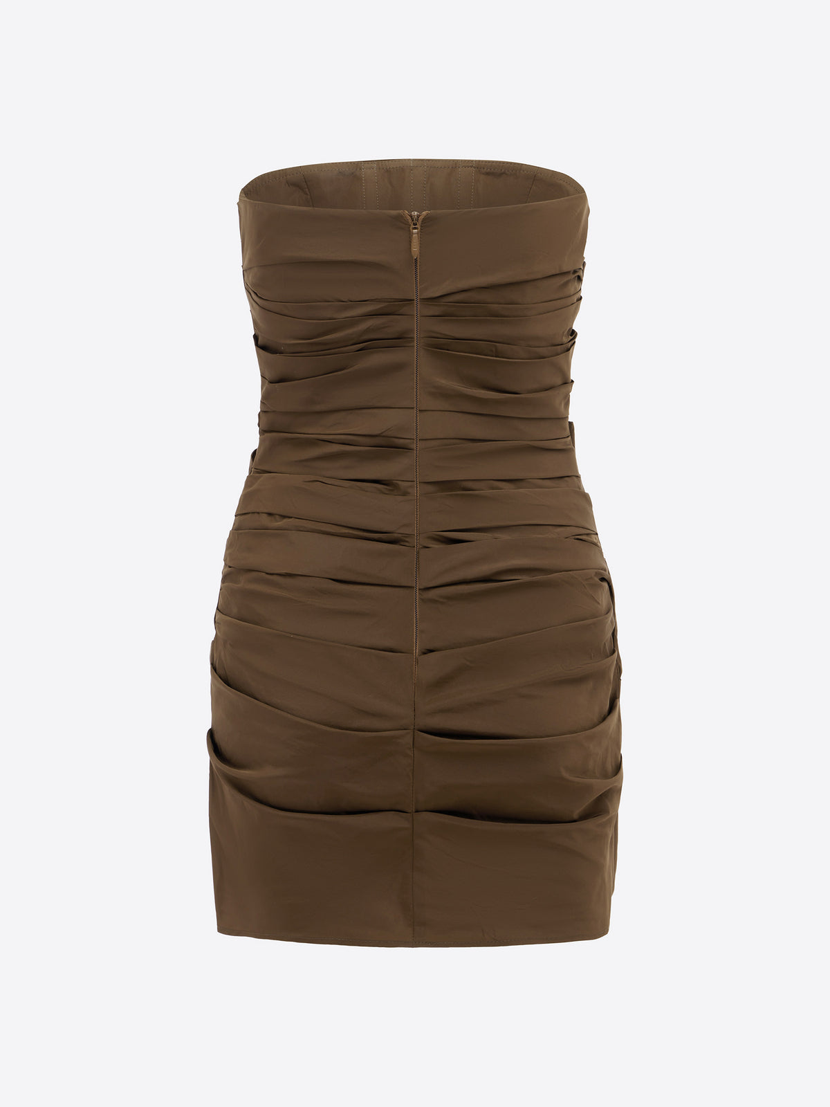 Strapless Tucked Mini Dress in Taffeta - d1837re27-strapless-tucked-mini-dress-in-taffeta-chocolate-12.jpg