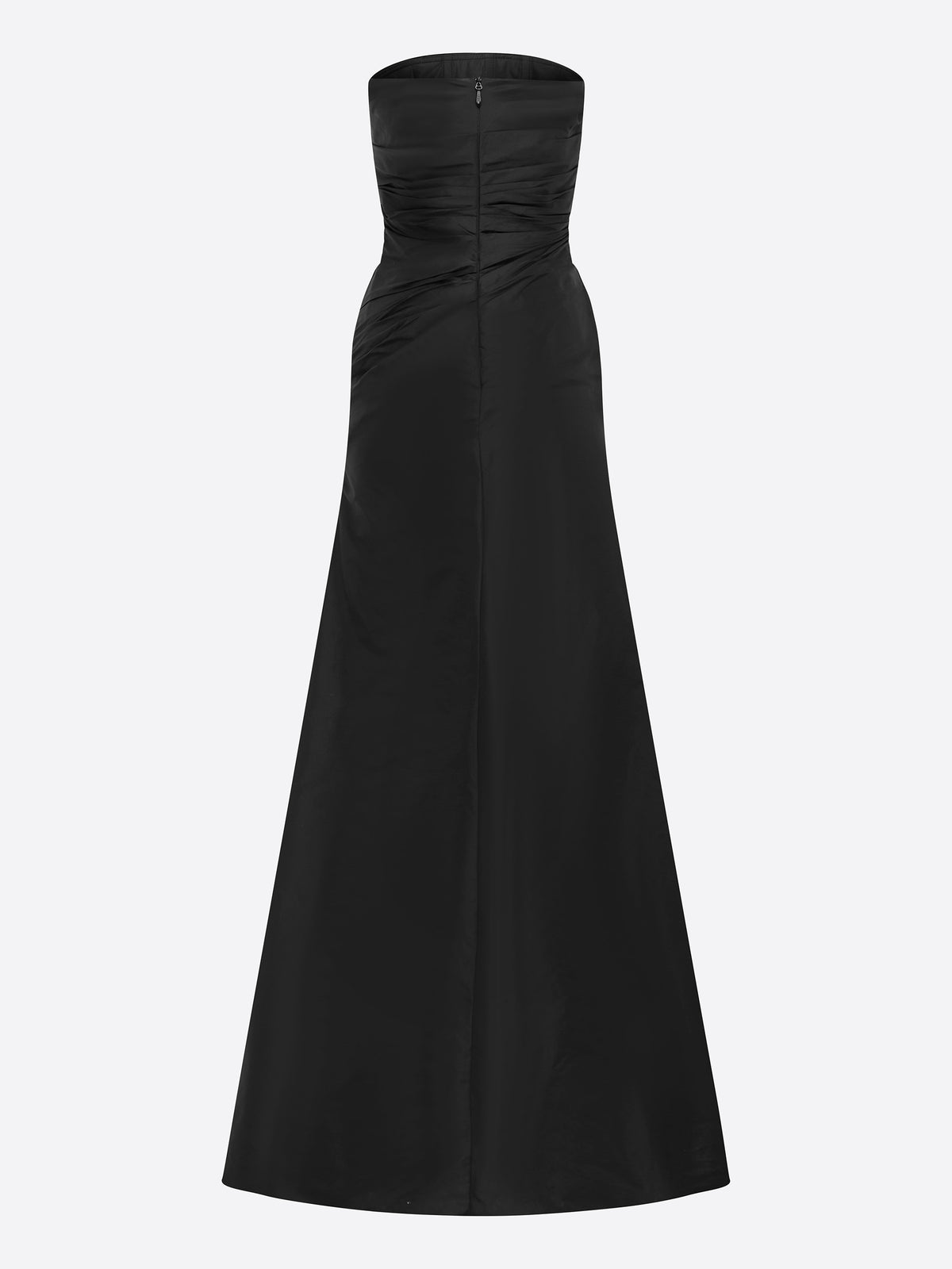 Strapless Tucked Split Gown in Taffeta - d1852re27-strapless-tucked-split-gown-in-taffeta-black-12.jpg