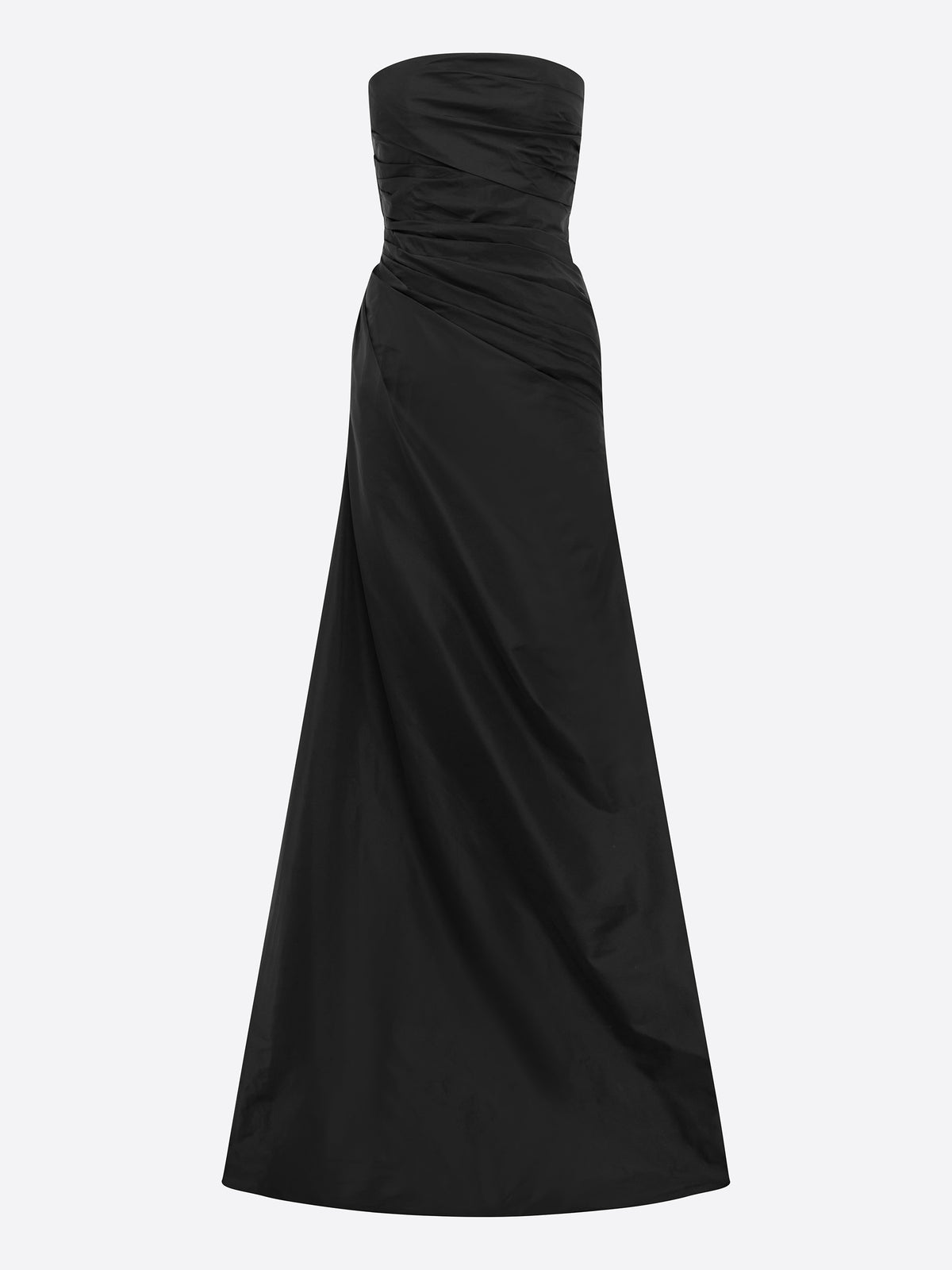 Strapless Tucked Split Gown in Taffeta - d1852re27-strapless-tucked-split-gown-in-taffeta-black-11.jpg