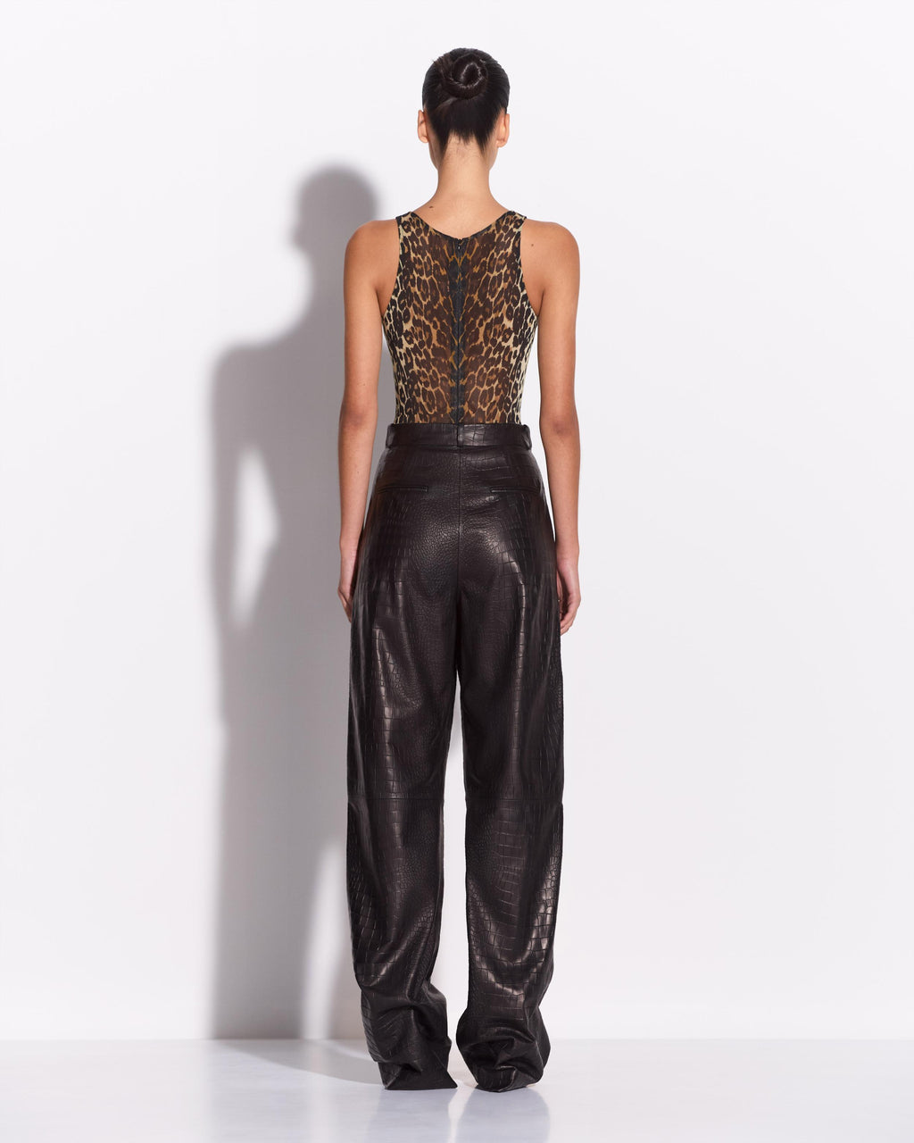 Tailored Trouser in Embossed Leather