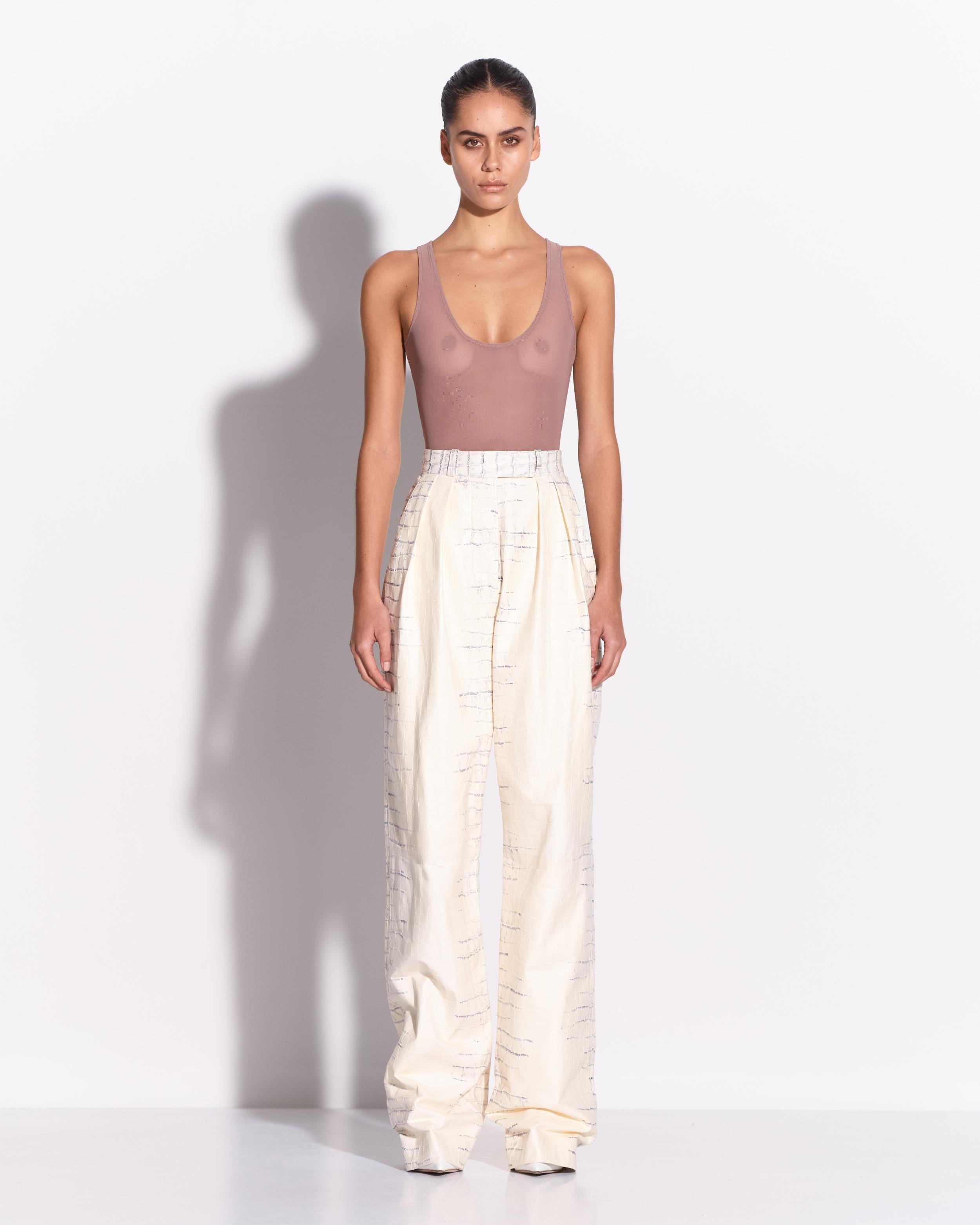 Tailored Trouser in Embossed Leather