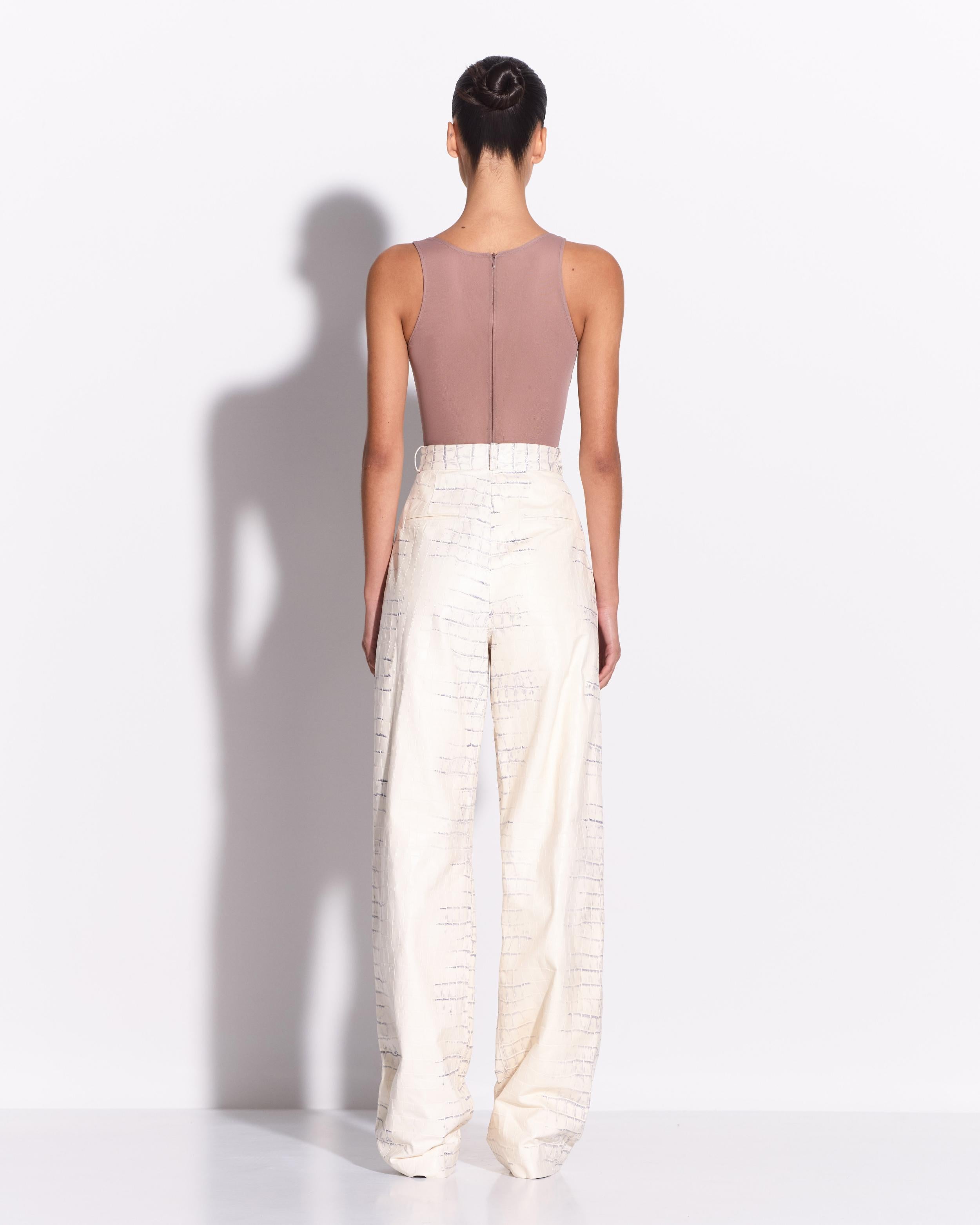 Tailored Trouser in Embossed Leather