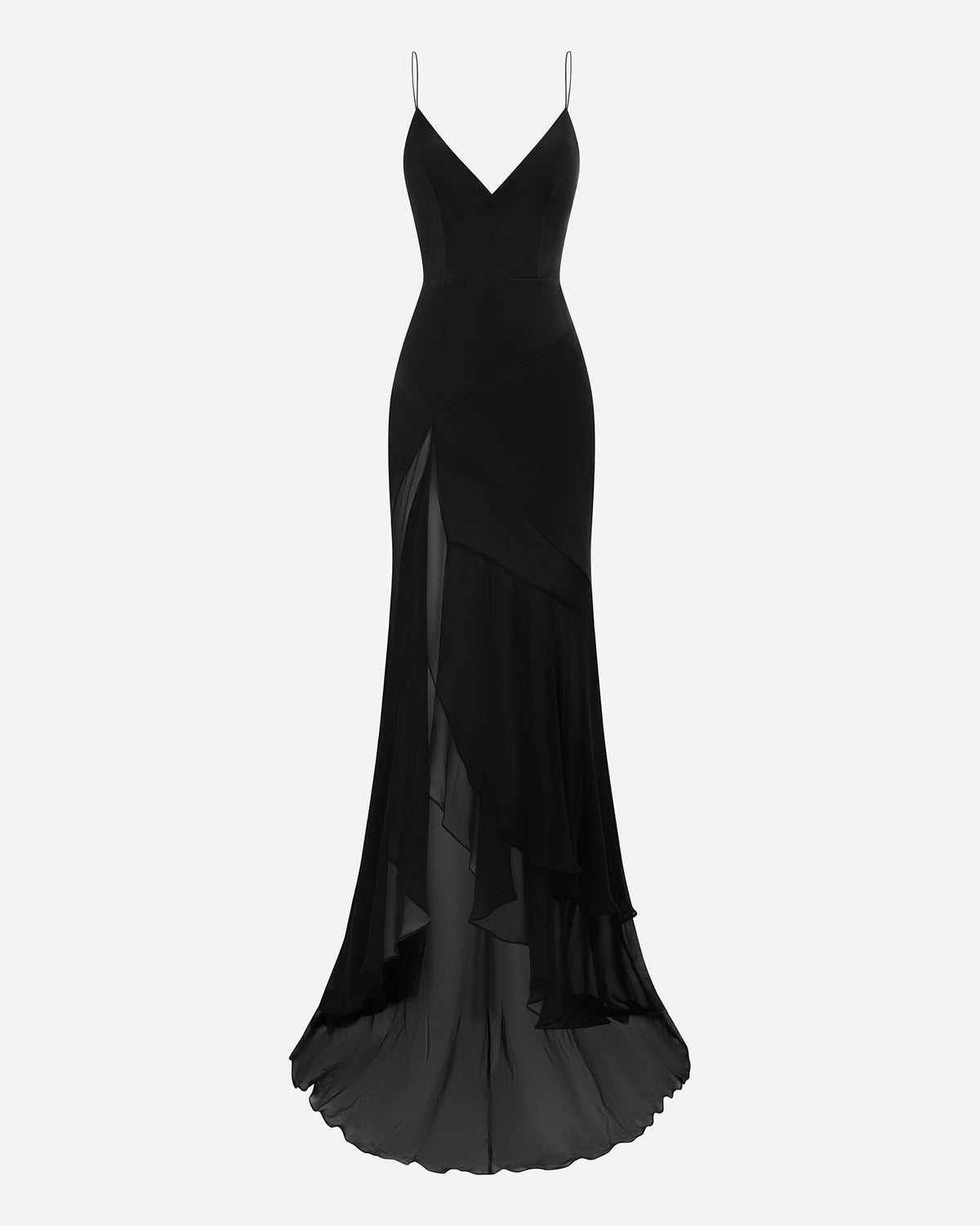 Tiered Bikini Gown in Silk Satin