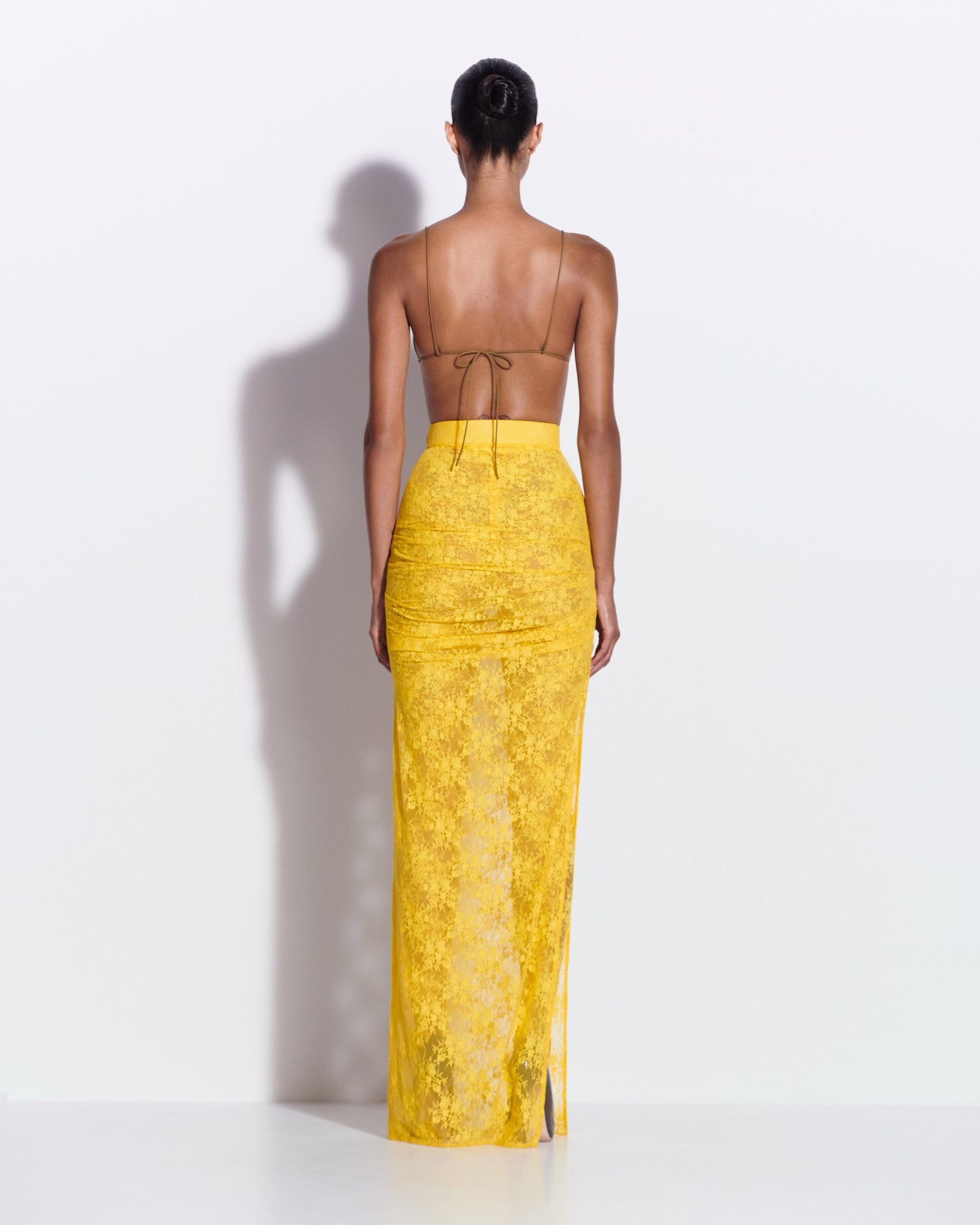 Tucked Column Skirt in Lace