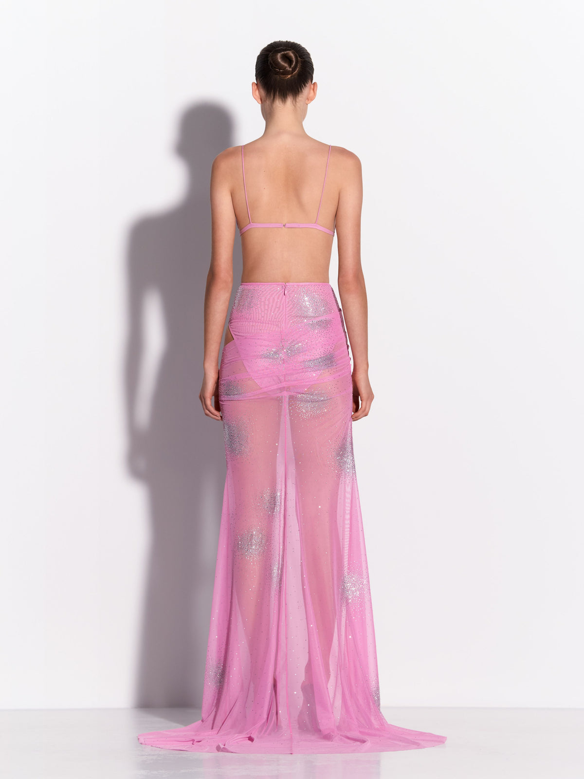 Tucked Fishtail Skirt in Crystal Mesh