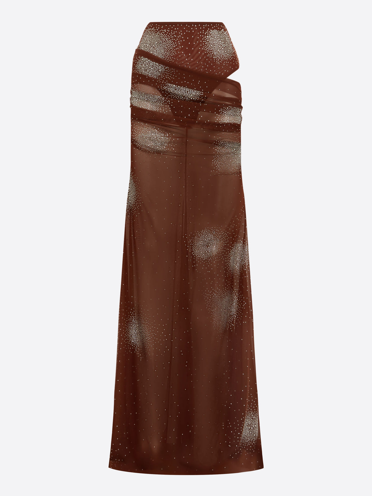 Tucked Fishtail Skirt in Crystal Mesh