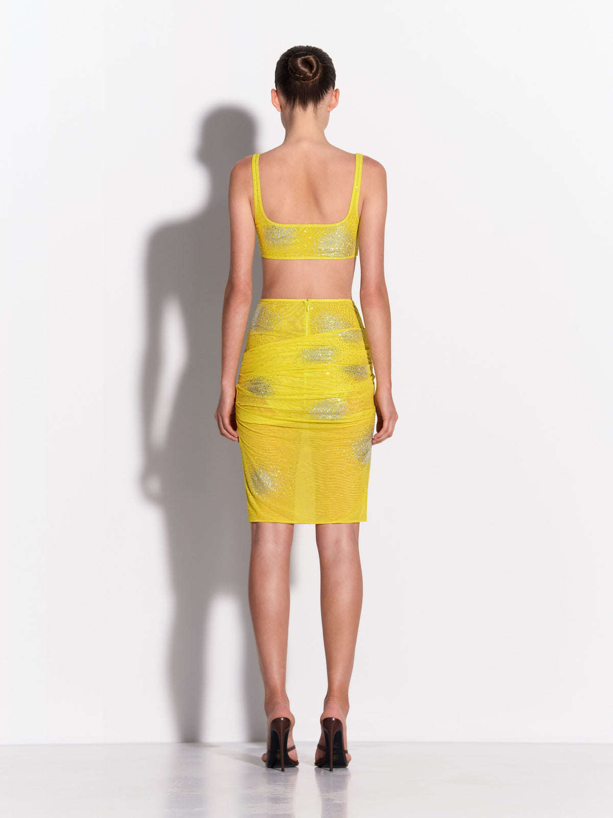 Tucked Skirt in Crystal Mesh