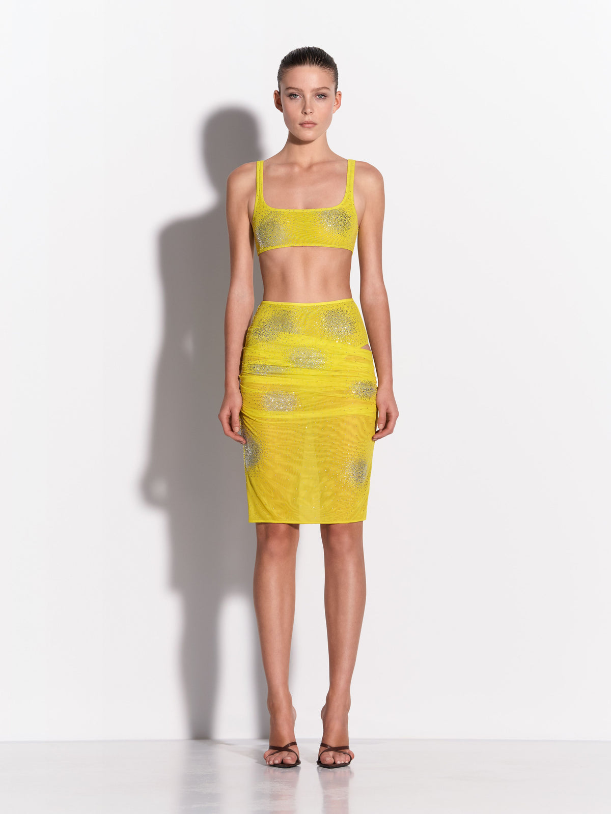 Tucked Skirt in Crystal Mesh