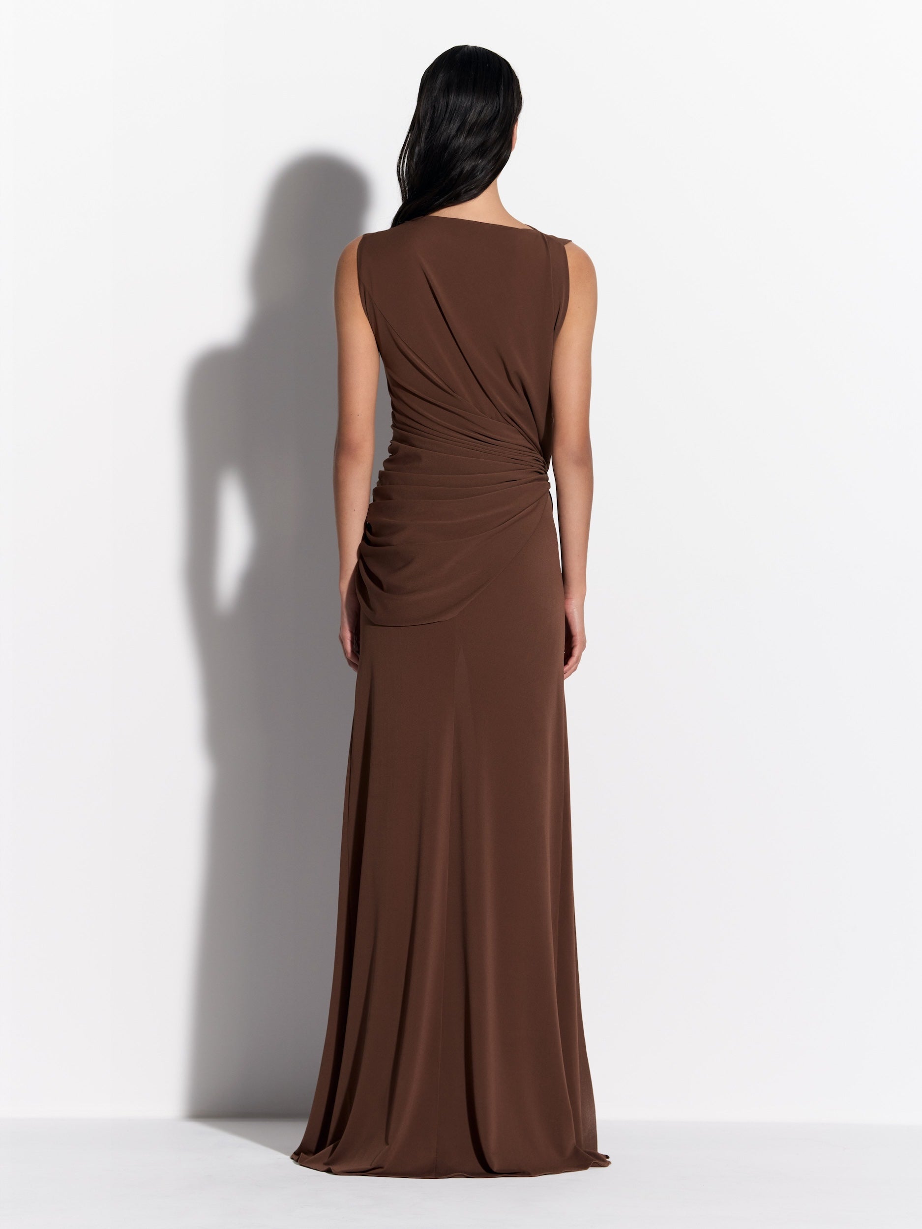 Sleeveless Twist Gown in Crepe Jersey - d1542re27-sleeveless-twist-gown-in-crepe-jersey-chocolate-02.jpg