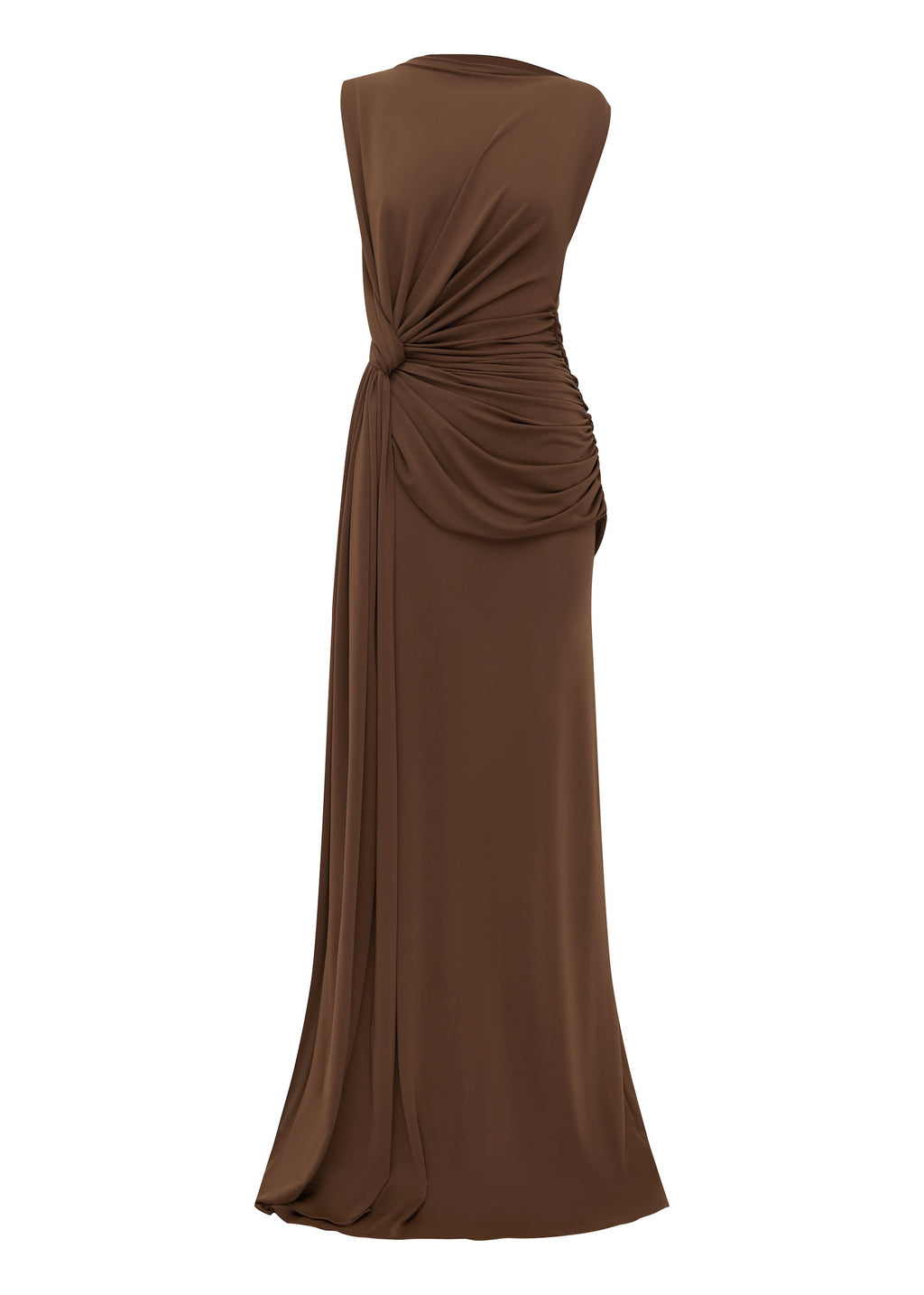 Sleeveless Twist Gown in Crepe Jersey - d1542re27-sleeveless-twist-gown-in-crepe-jersey-chocolate-11.jpg