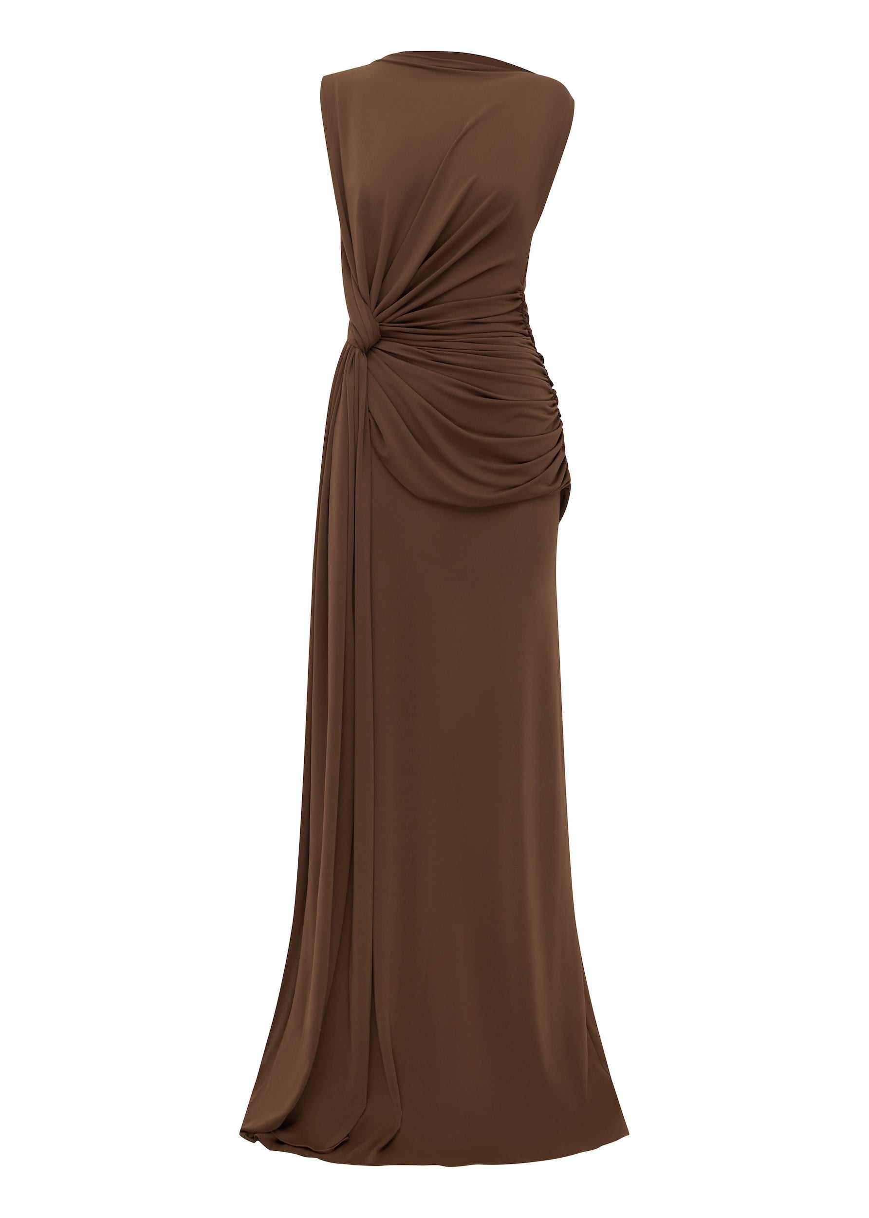 Sleeveless Twist Gown in Crepe Jersey - d1542re27-sleeveless-twist-gown-in-crepe-jersey-chocolate-11.jpg