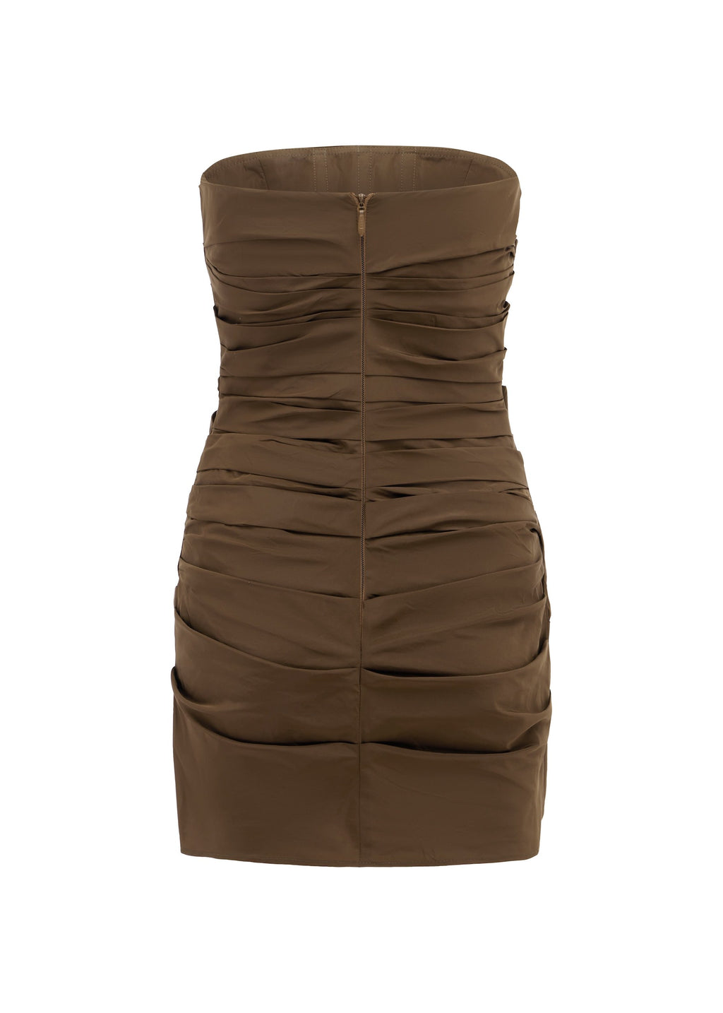 Strapless Tucked Mini Dress in Taffeta - d1837re27-strapless-tucked-mini-dress-in-taffeta-chocolate-12.jpg