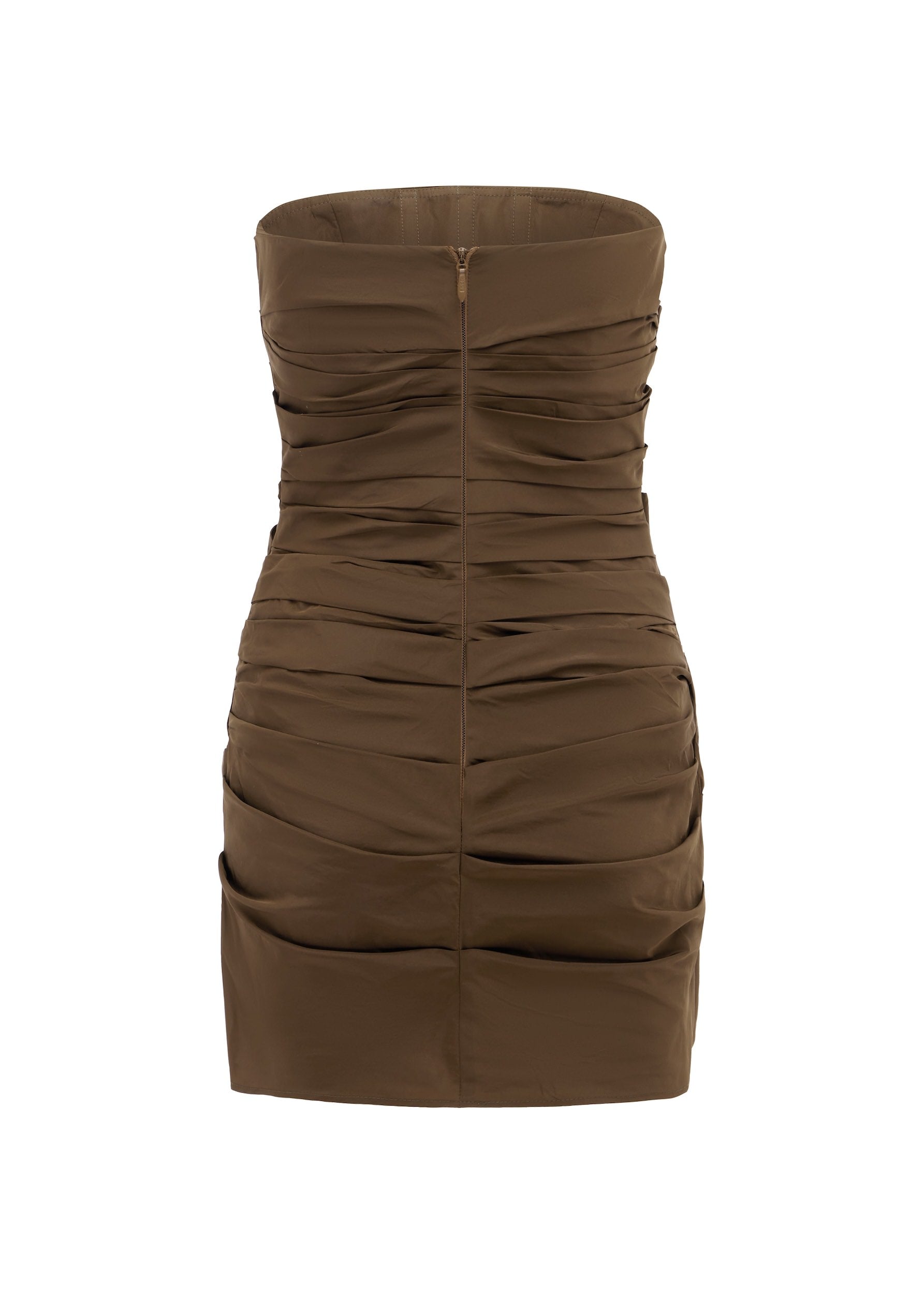 Strapless Tucked Mini Dress in Taffeta - d1837re27-strapless-tucked-mini-dress-in-taffeta-chocolate-12.jpg