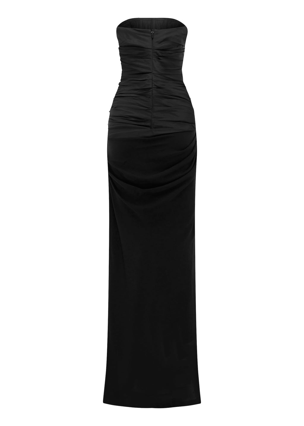Strapless Tucked Column in Taffeta Georgette - d1853re27-strapless-tucked-column-in-taffeta-georgette-black-12.jpg