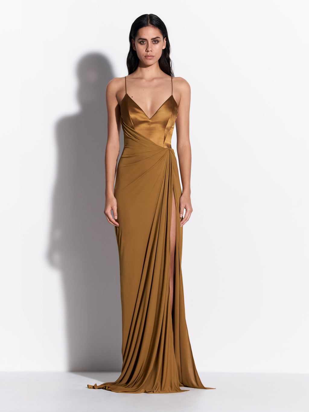 Bikini Draped Column in Duchess Satin & Jersey - d1858re27-bikini-draped-column-in-duchess-satin-jersey-bronze-01.jpg